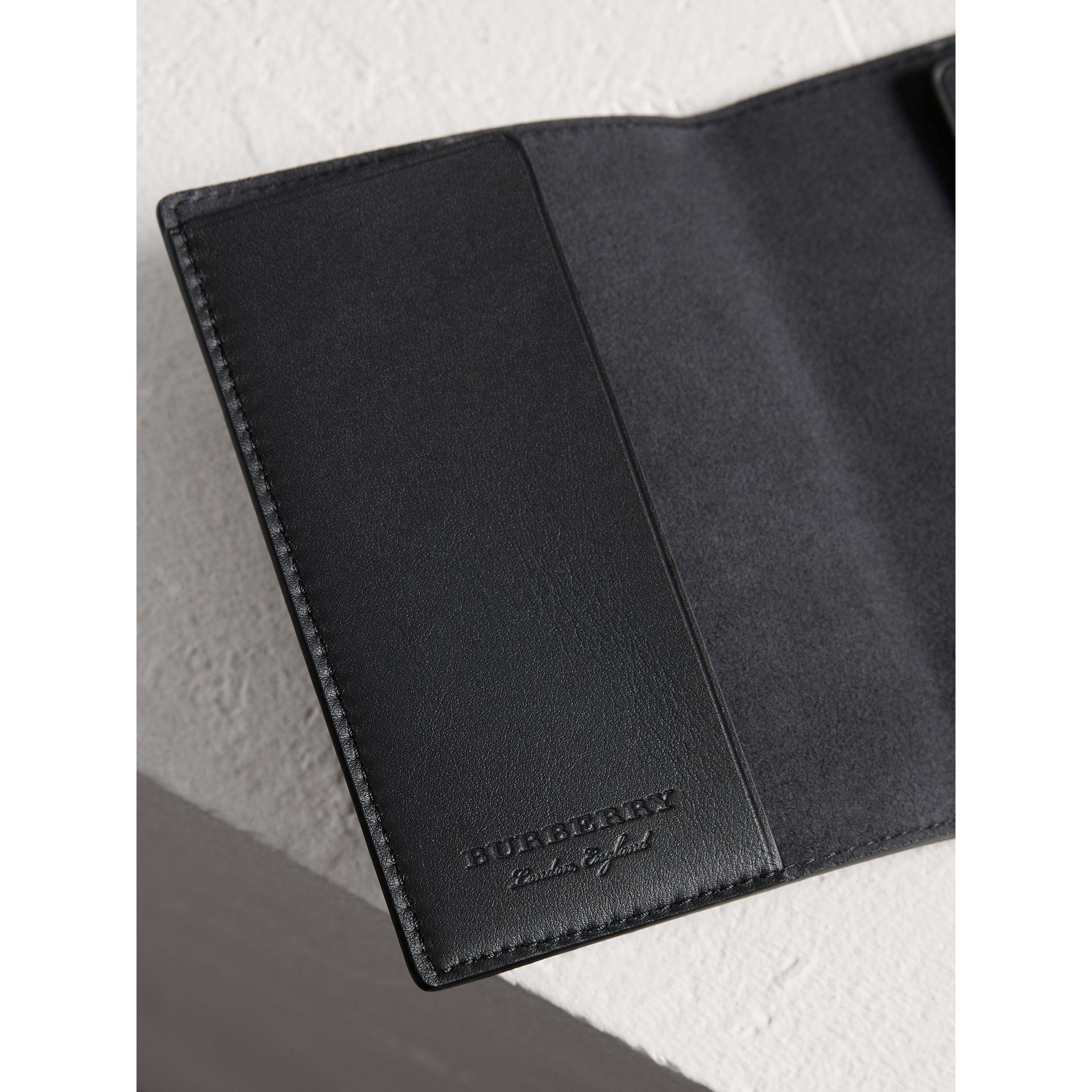 Burberry Embossed Leather Passport Holder in Black for Men Lyst