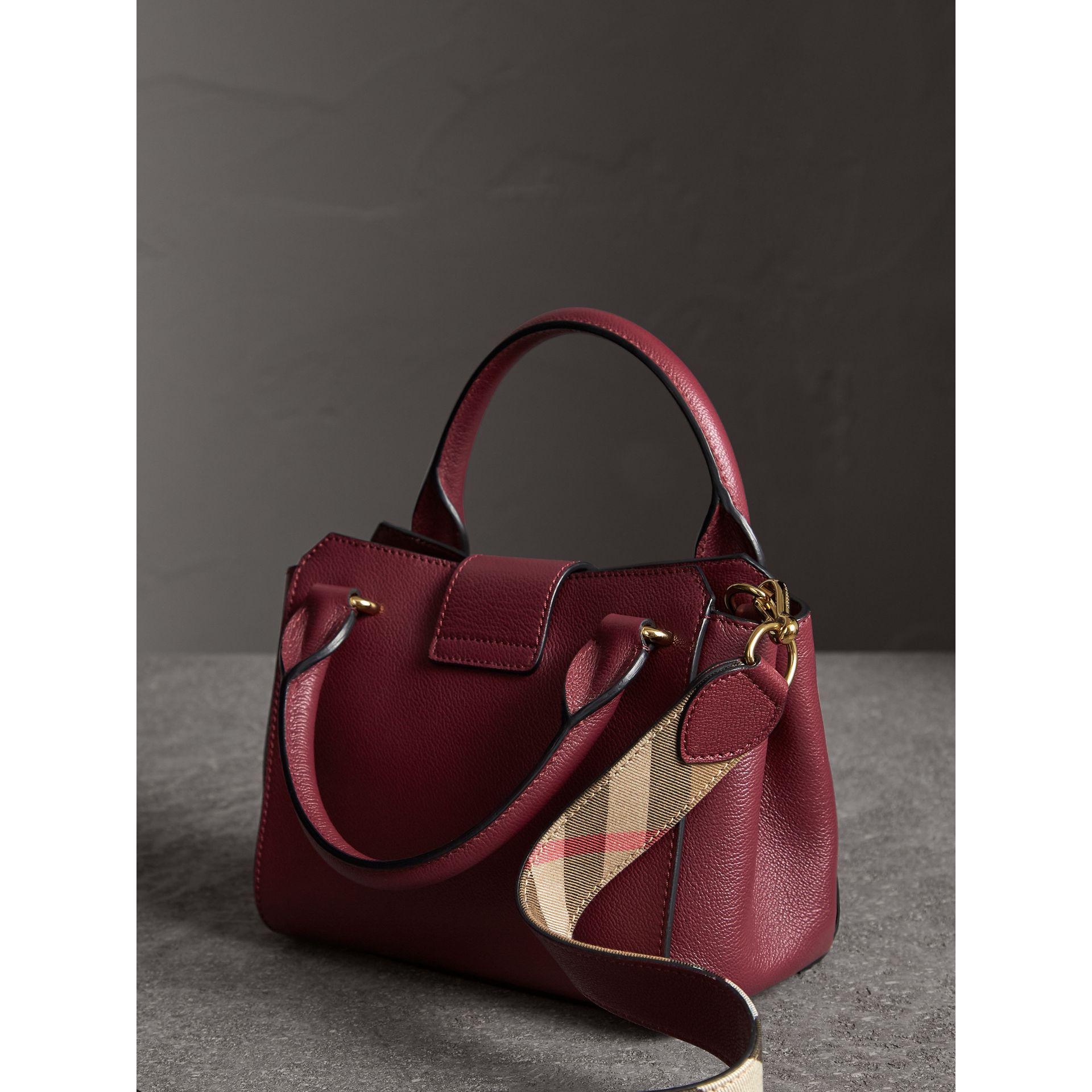 Burberry The Small Buckle Tote In Grainy Leather Dark Plum Lyst