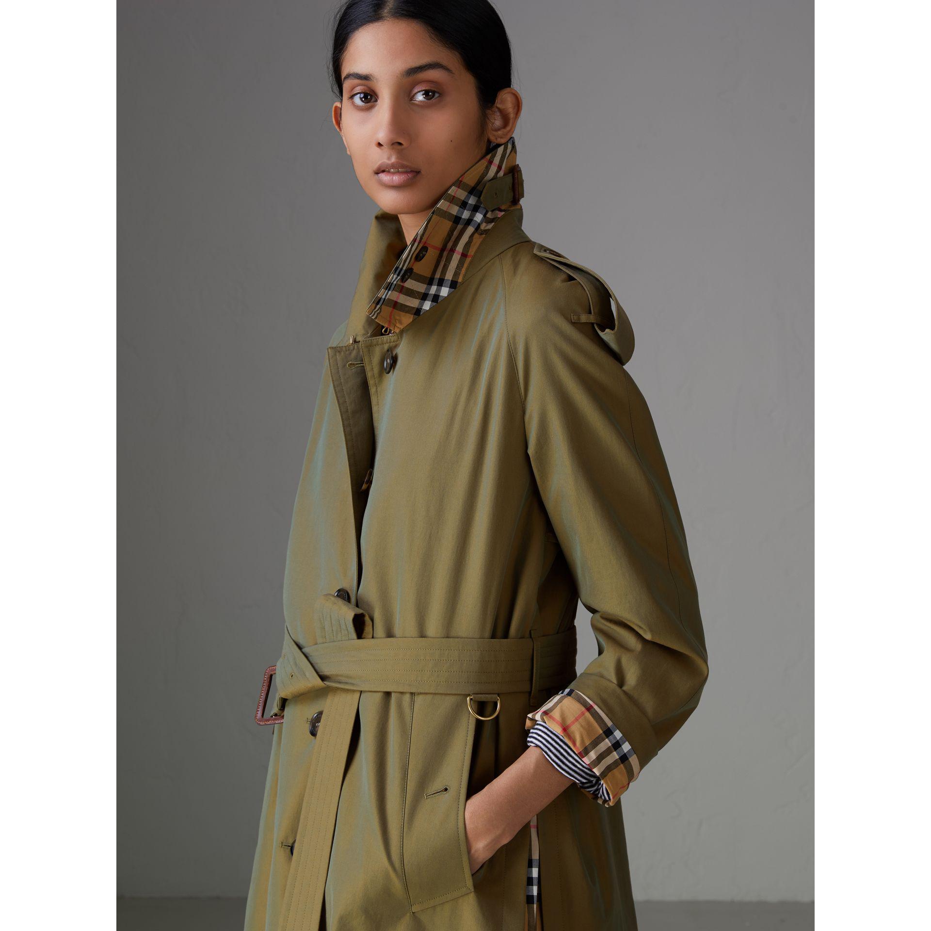 Burberry Cotton Side-slit Tropical Gabardine Trench Coat in Bright Olive  (Green) | Lyst