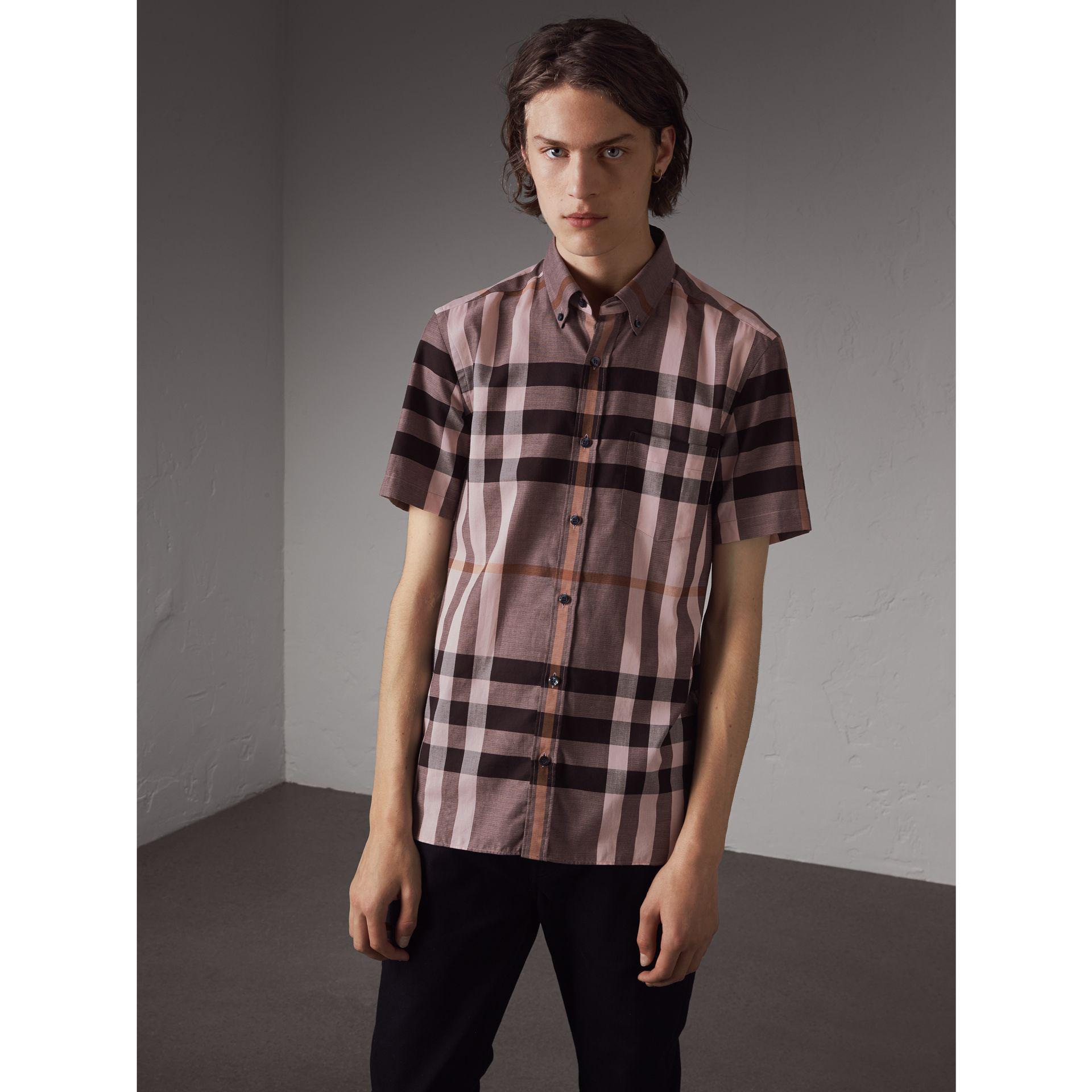 Burberry Button-down Collar Short-sleeve Check Cotton ...