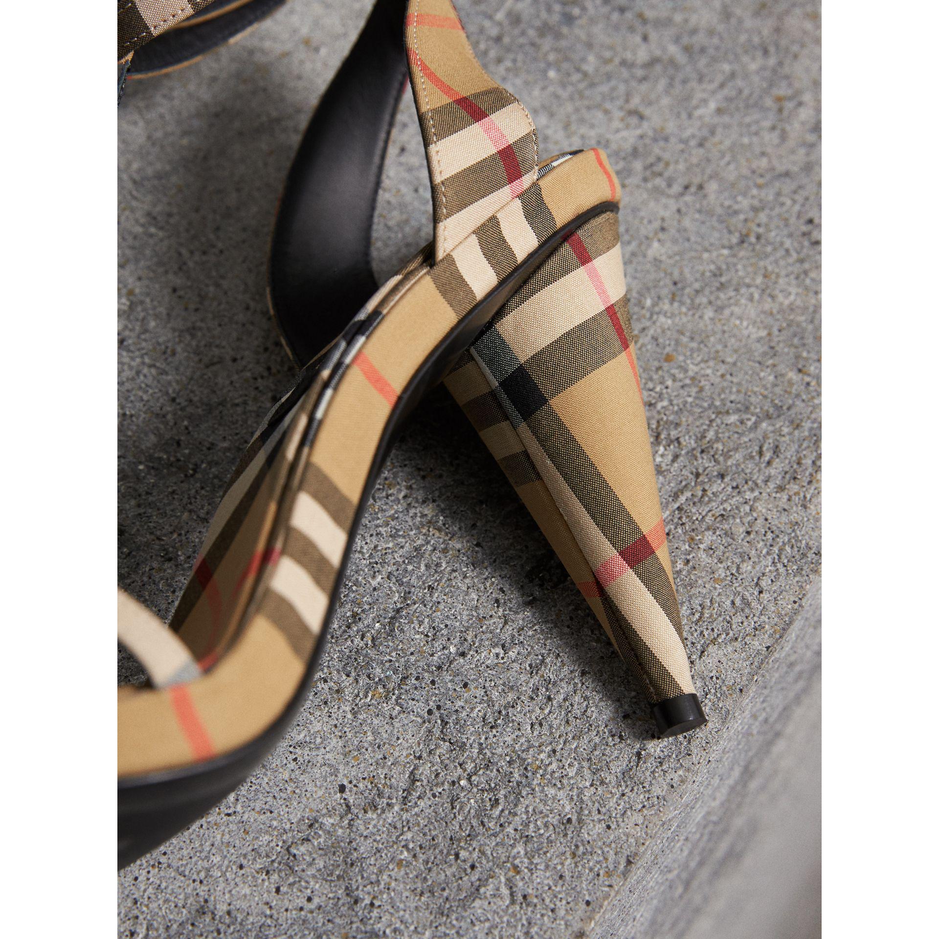 Burberry Vintage Check Cotton High-heel Sandals | Lyst