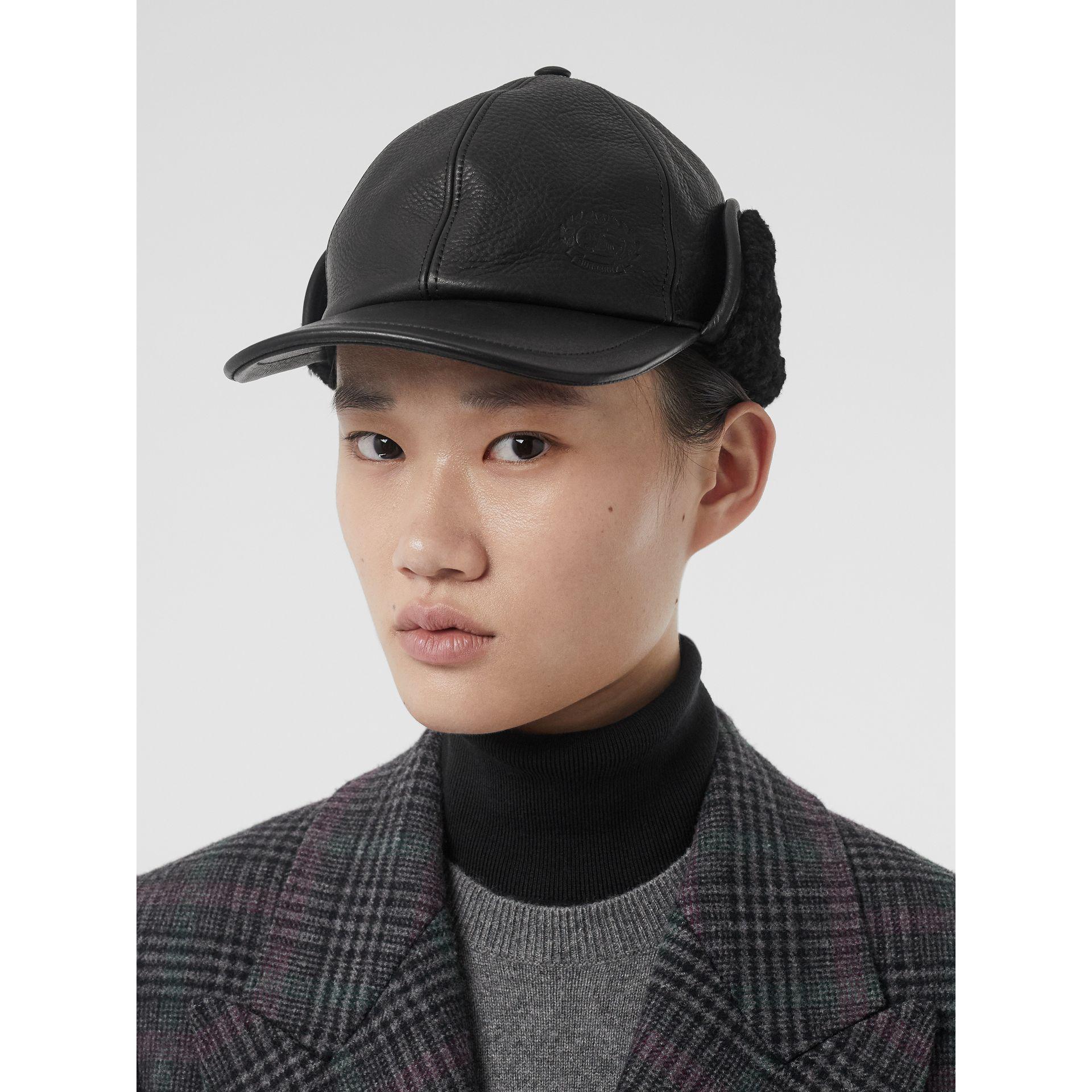 Burberry Shearling And Leather Baseball 