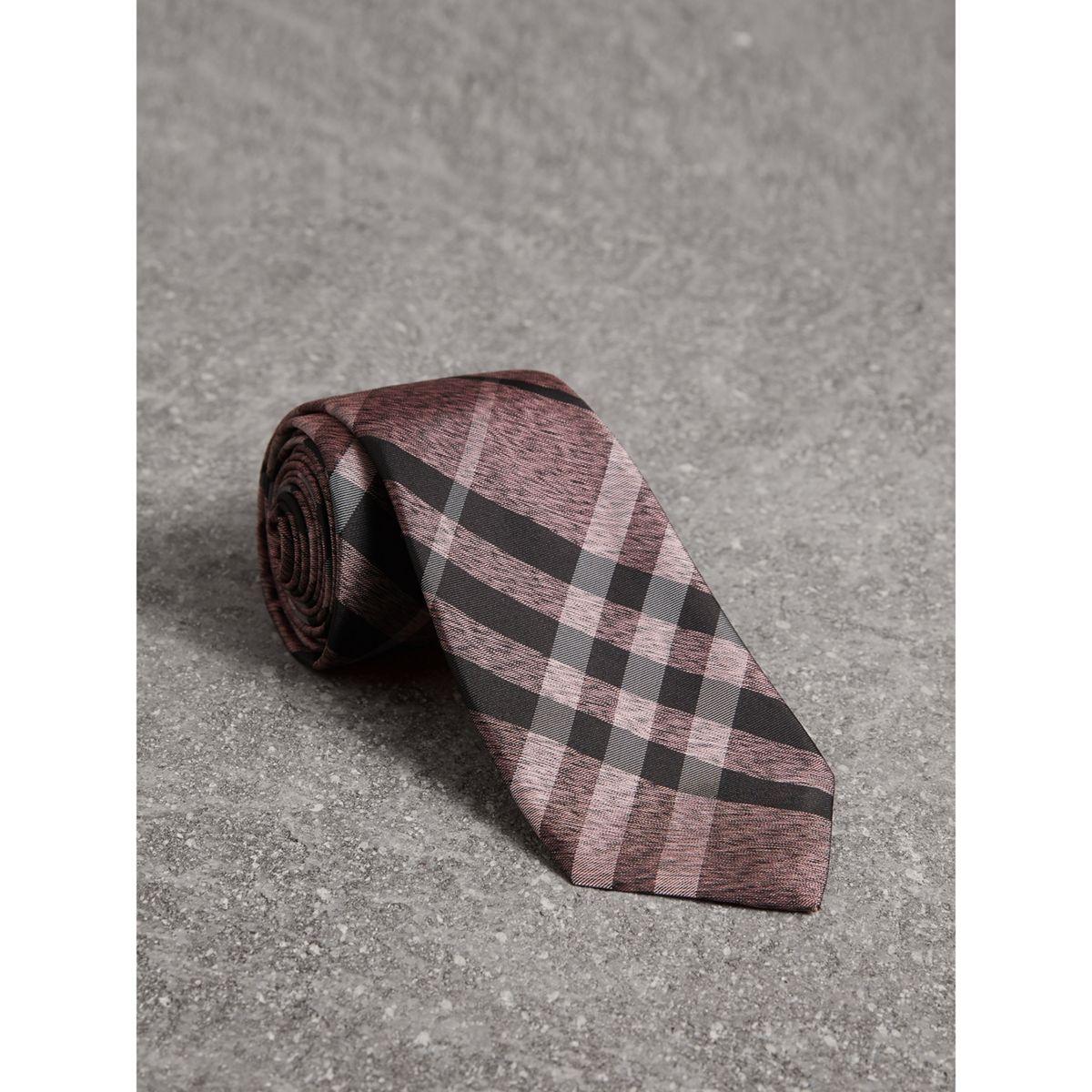 Burberry Modern Cut Check Silk Tie for Men - Lyst