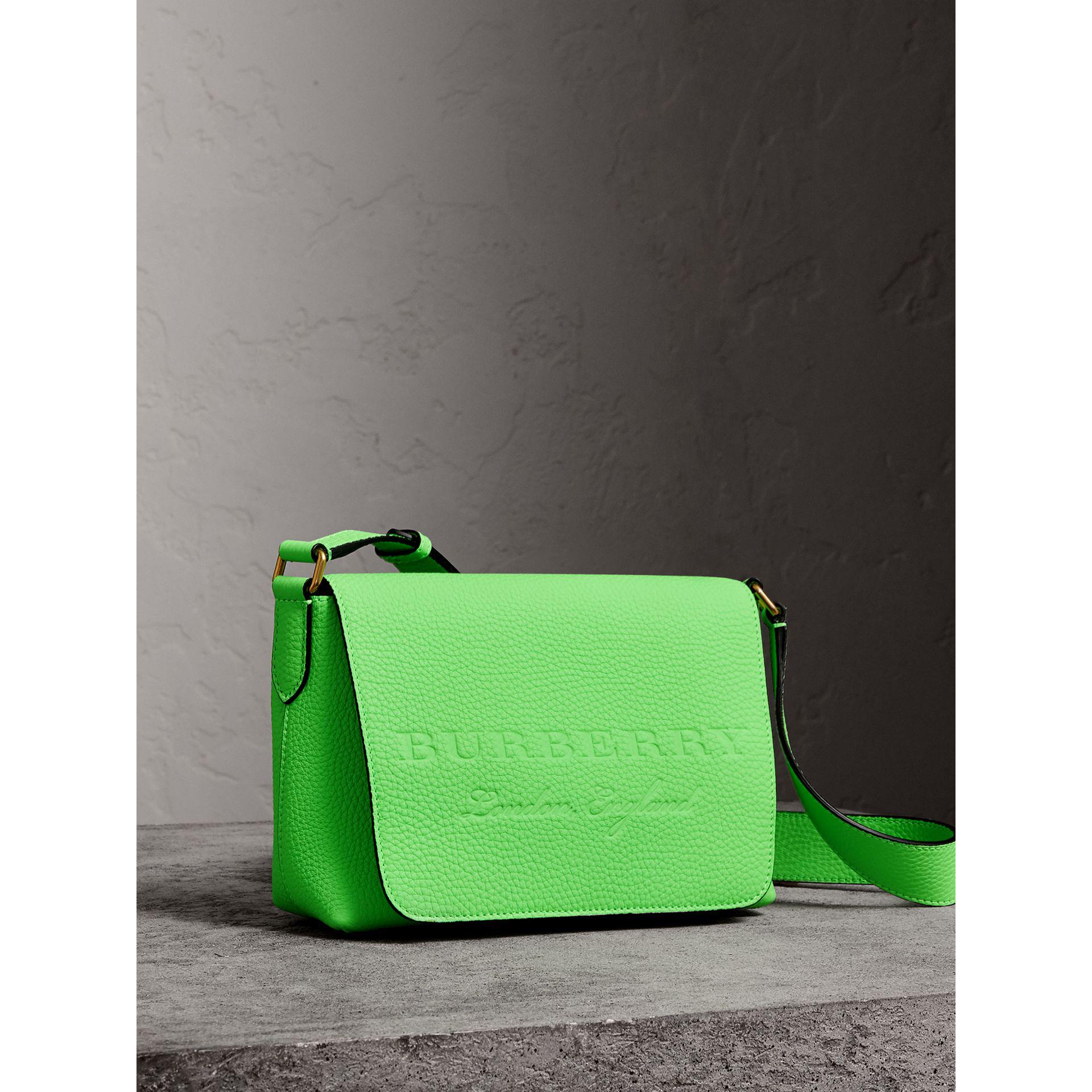 Burberry Olive Green Leather Studded Lock Messenger Bag Burberry