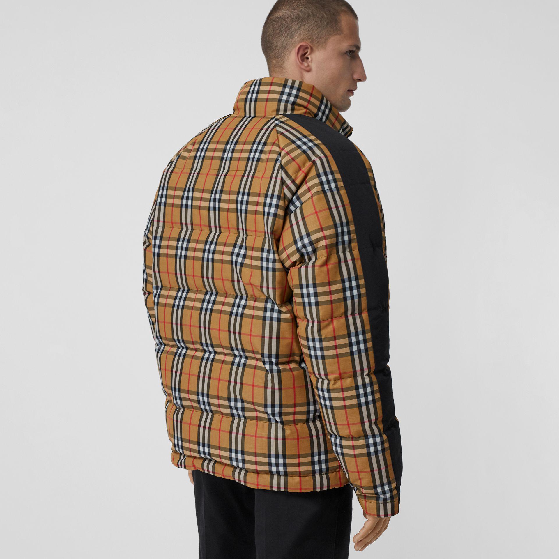 checked puffer jacket mens