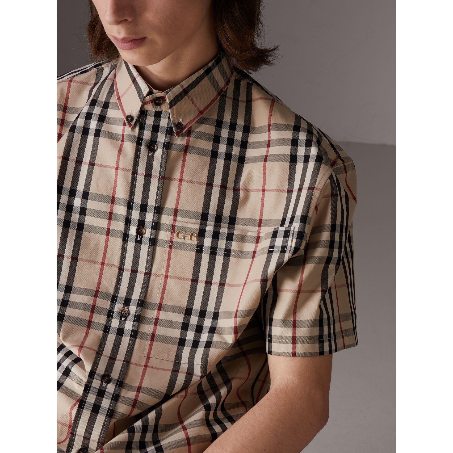 Burberry Cotton Gosha X Short-sleeve Check Shirt for Men | Lyst