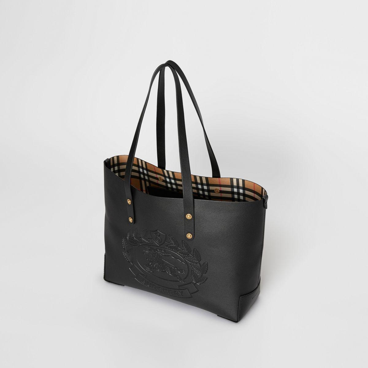 Burberry Black Leather Tote Bag Burberry