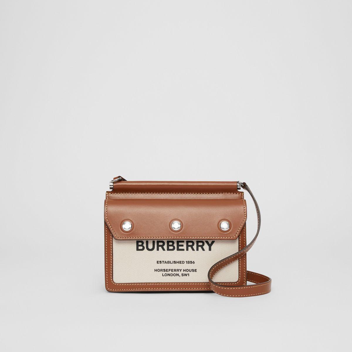 Burberry Mini Horseferry Print Title Bag With Pocket Detail | Lyst