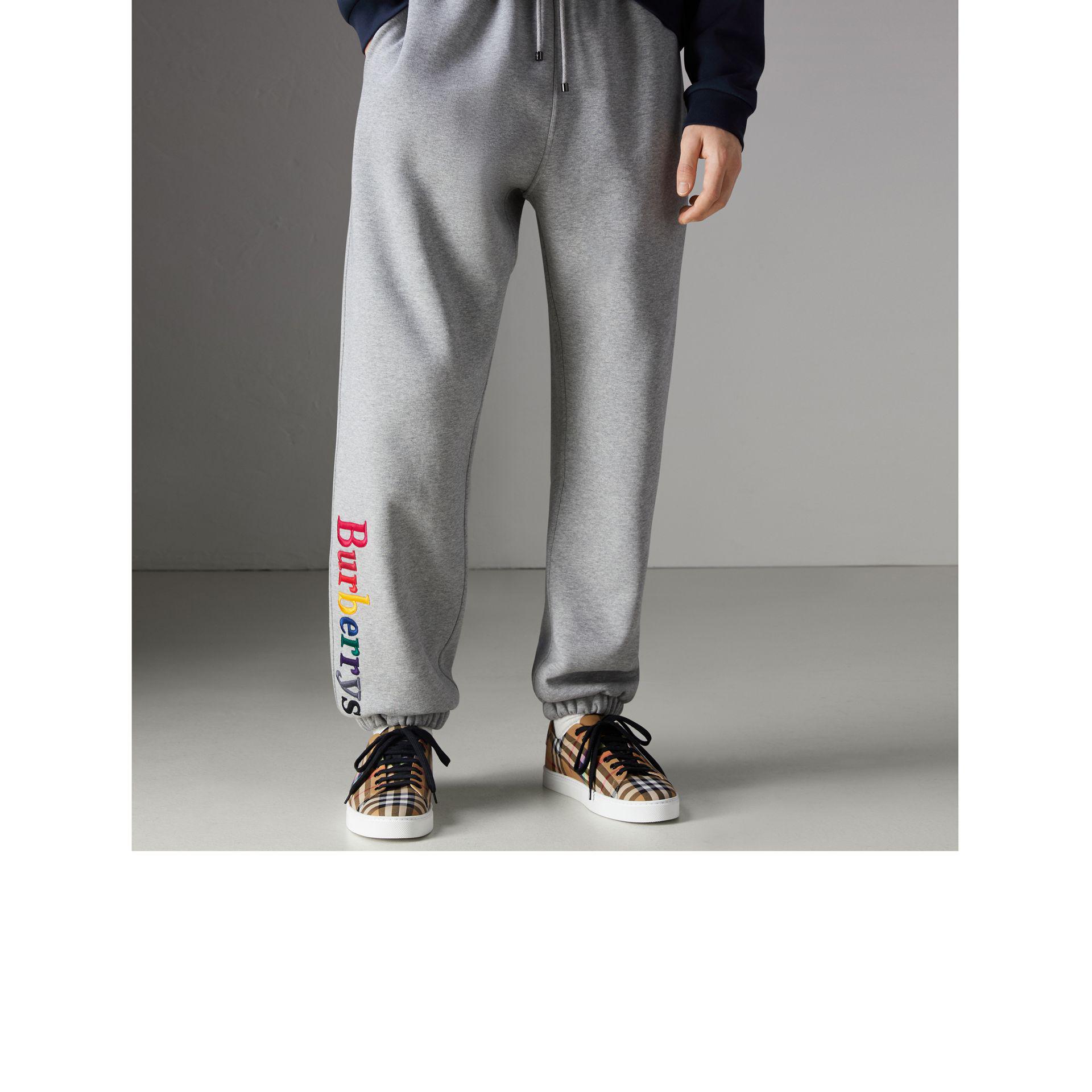 Burberry Cotton Rainbow Logo Sweatpants in Grey Melange (Grey) for Men -  Lyst