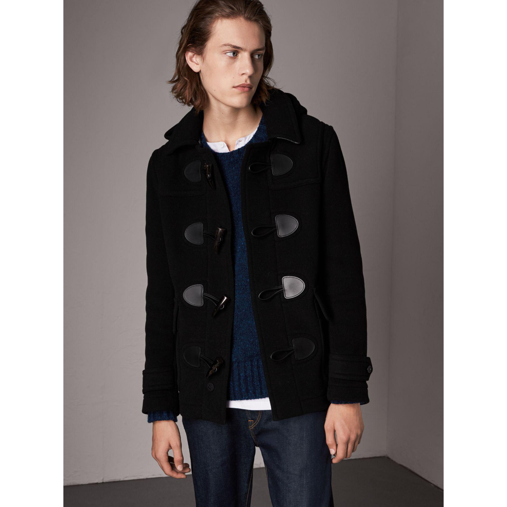 Burberry Wool The Plymouth Duffle Coat in Black for Men | Lyst UK