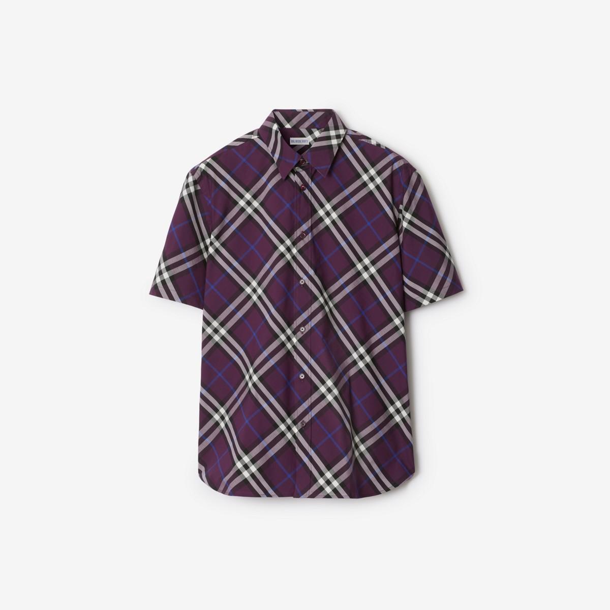 Burberry purple plaid shirt deals