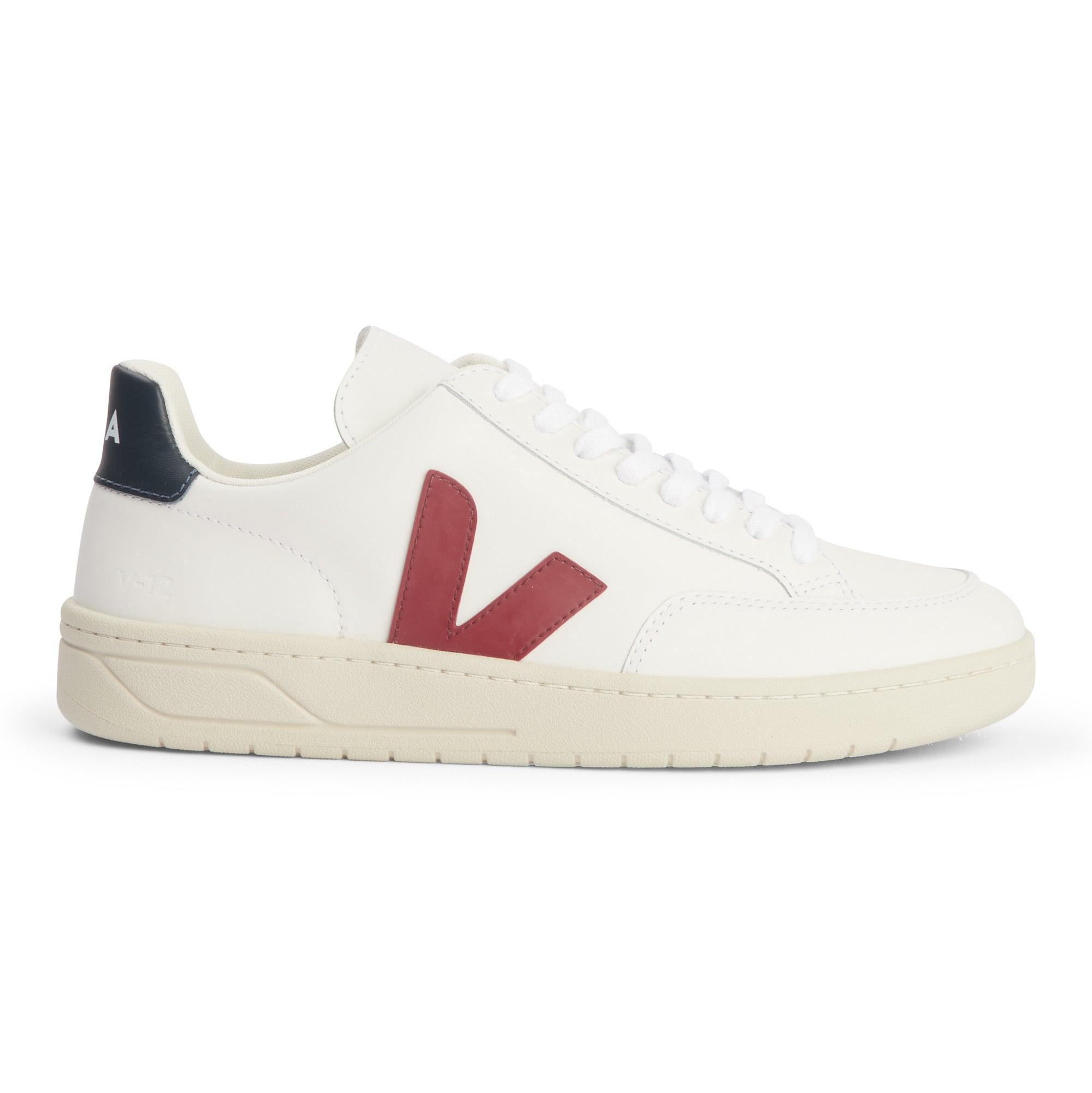 Veja Women's V-12 Leather Extra White/Cyprus - XD022336A | Sneaker District