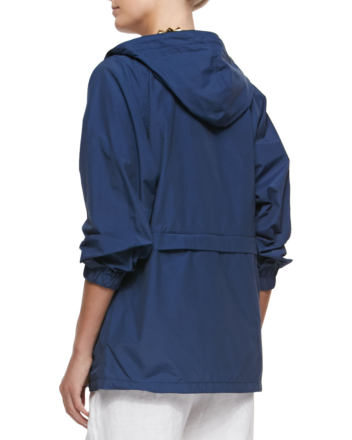 Lyst - Eileen Fisher Hooded Anorak Jacket in Blue