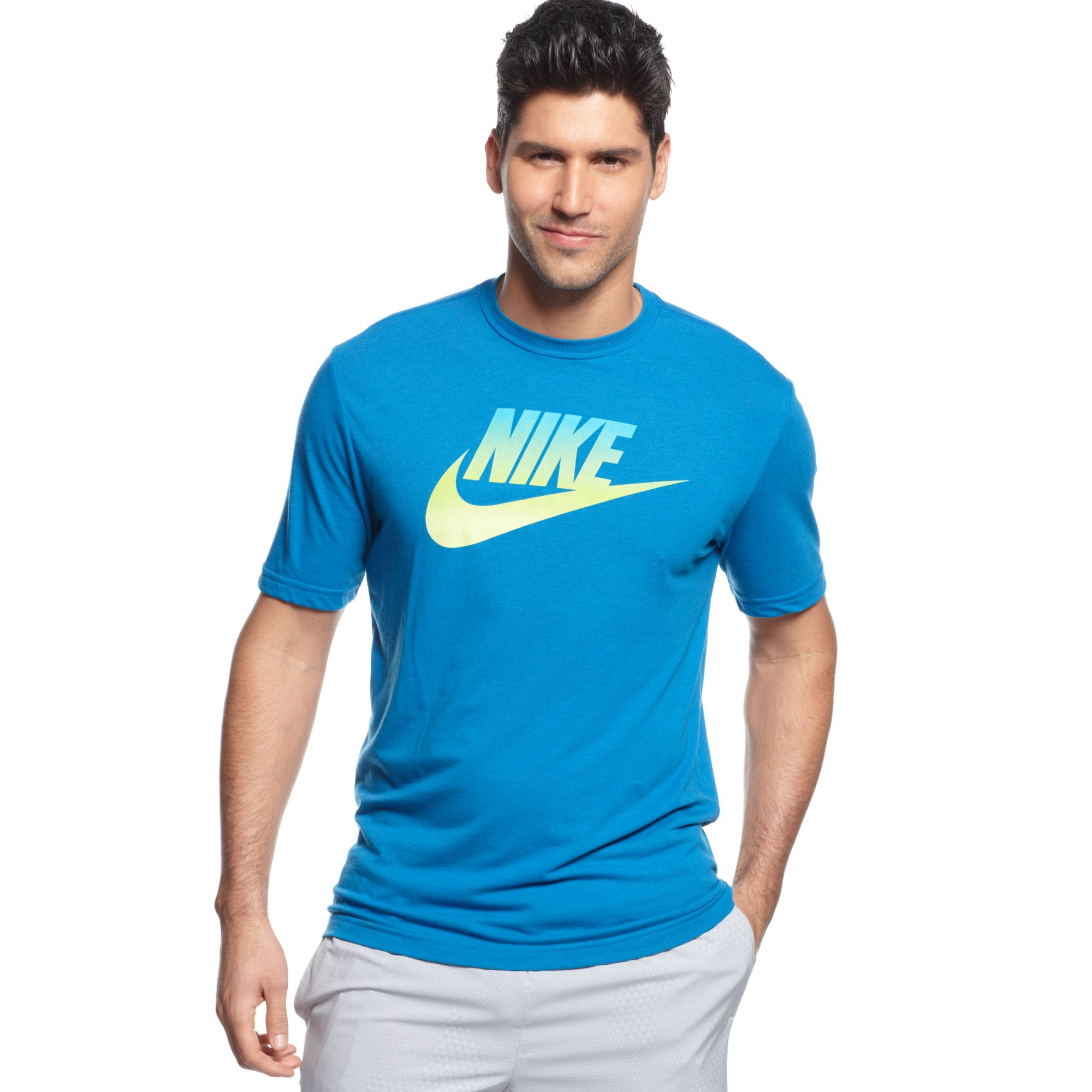 Nike Futura Fade Standard Tshirt in Blue for Men | Lyst
