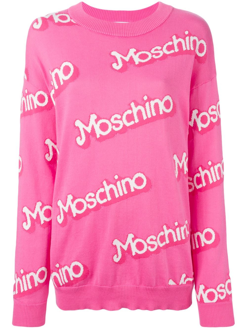 Moschino Logo Intarsia Sweater in Pink 