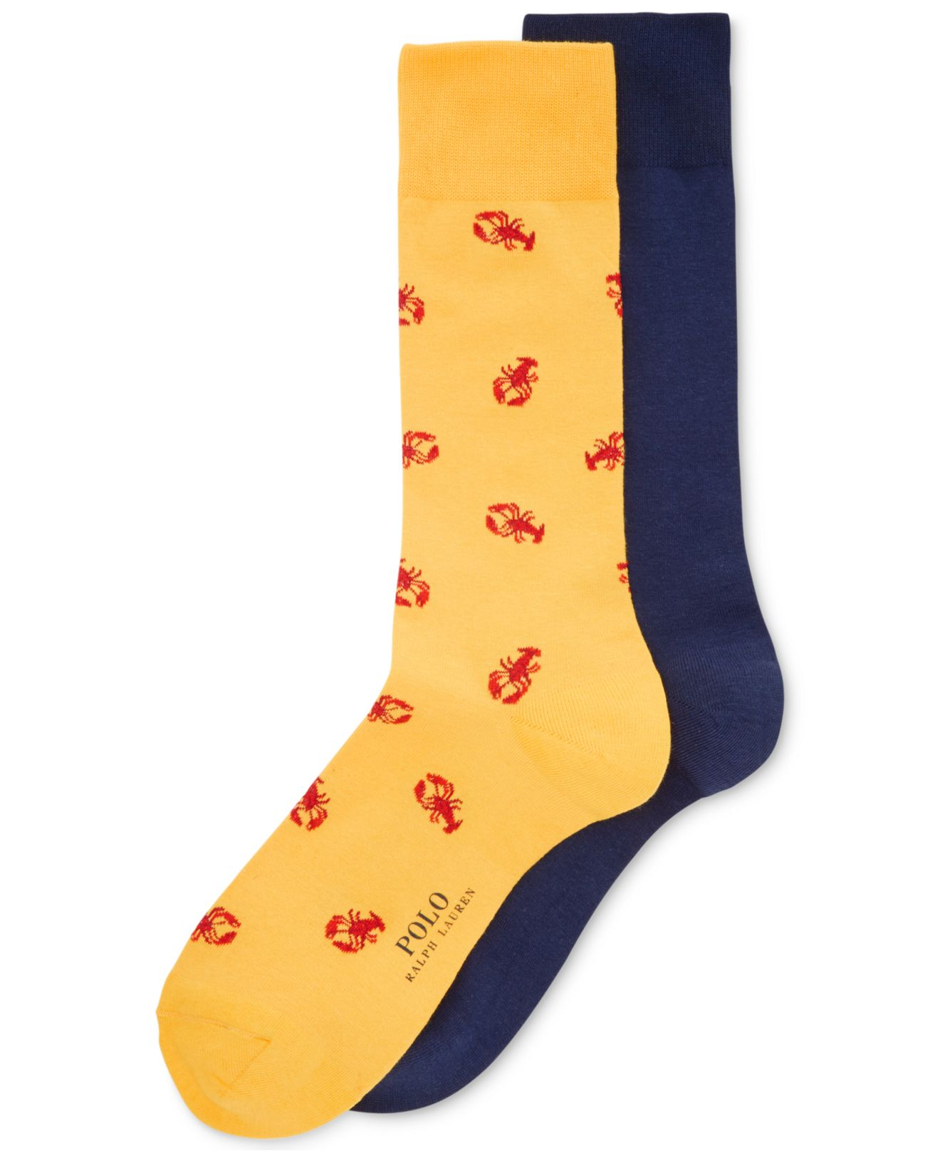 Polo Ralph Lauren Lobster Dress Socks 2Pack in Yellow (Blue) for Men