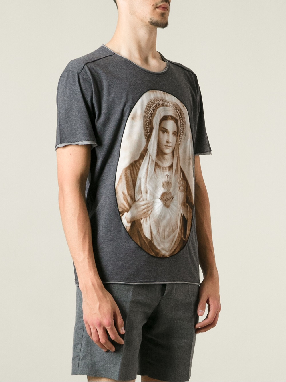 Dolce & Gabbana Virgin Mary Tshirt in Gray for Men | Lyst