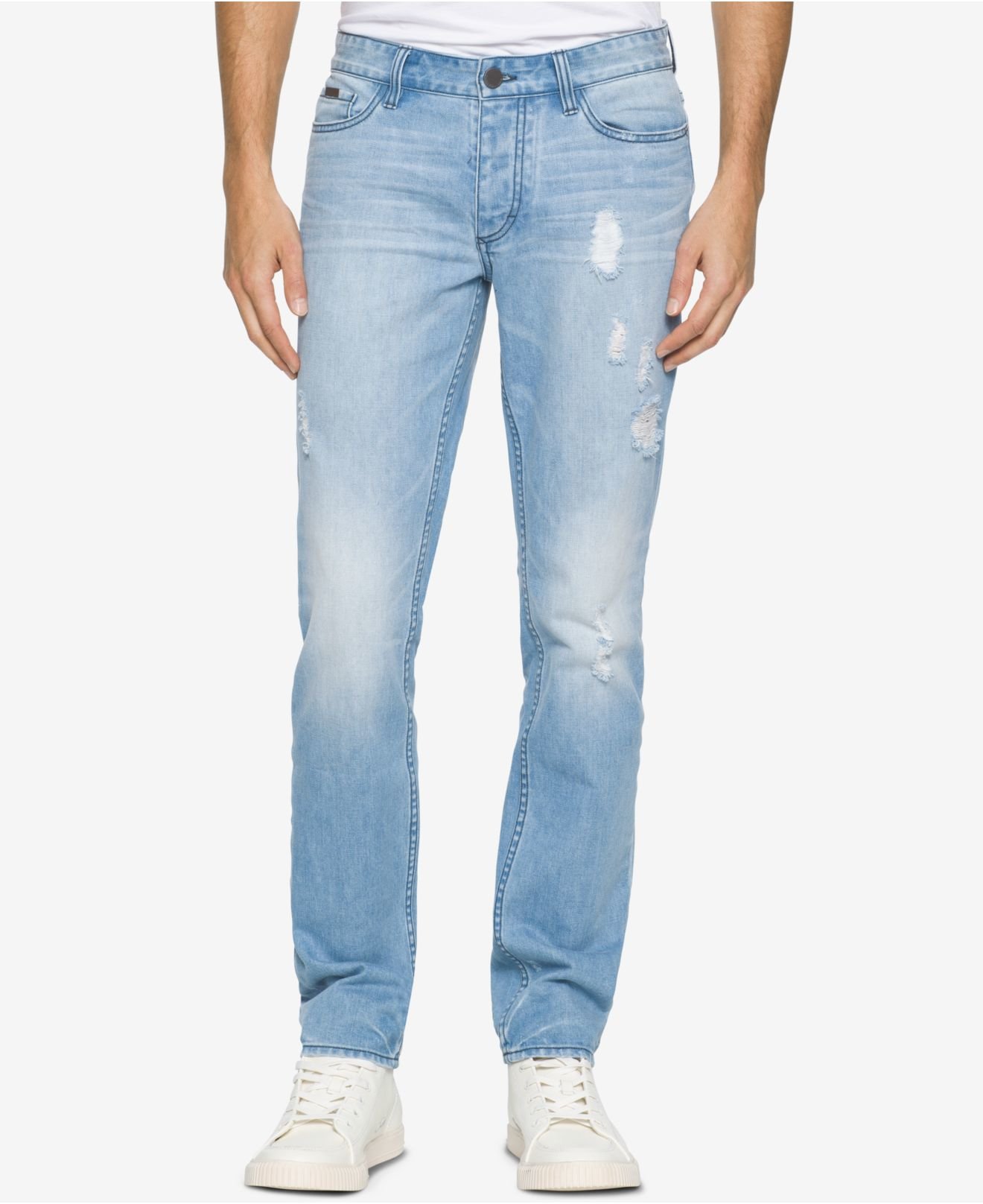 Calvin Klein Denim Men's Slim Straight Pure Blue Jeans for Men | Lyst