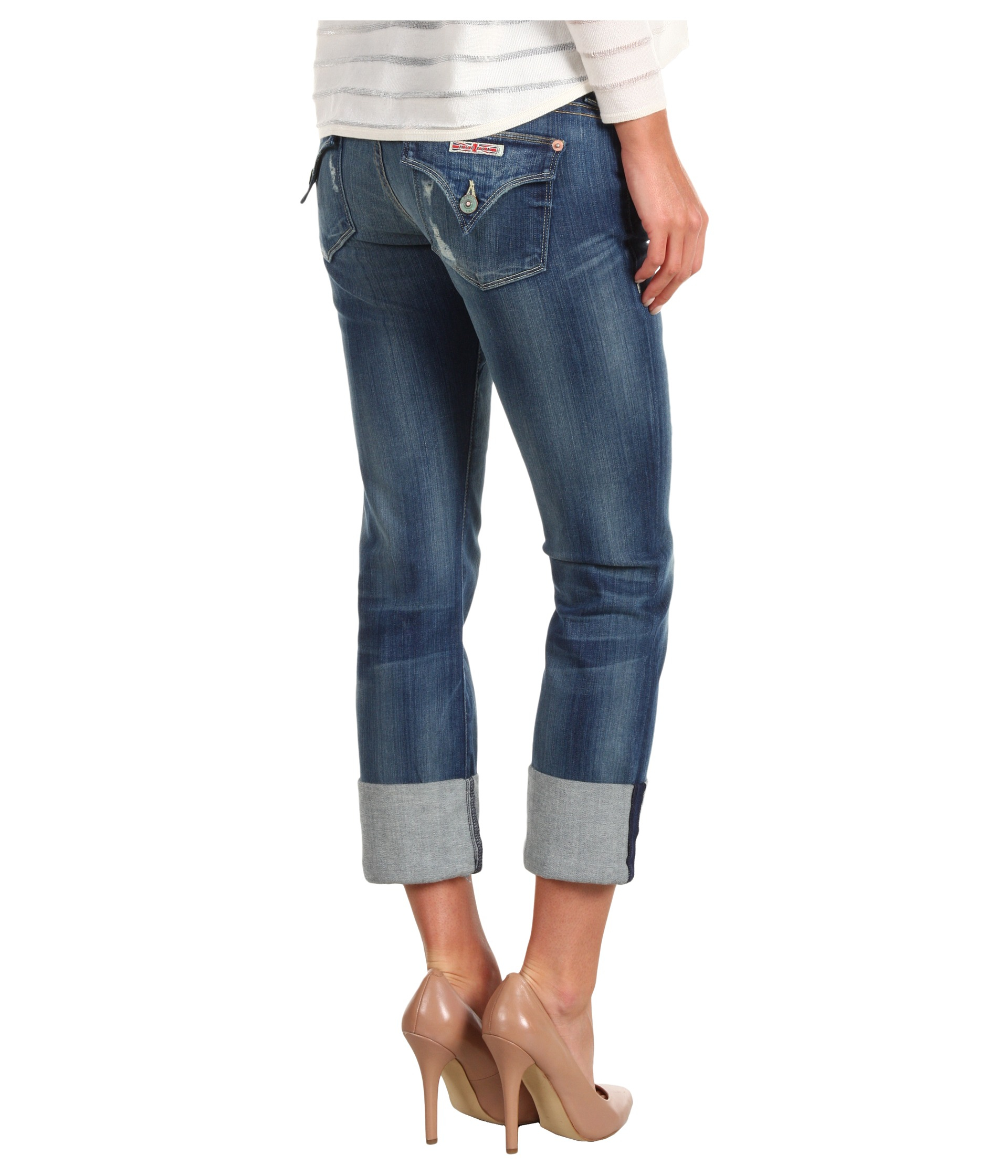 Gate ,Size 25,28,30 HUDSON CROP GINNY STRAIGHT WITH CUFF JEANS,White MSRP $189 