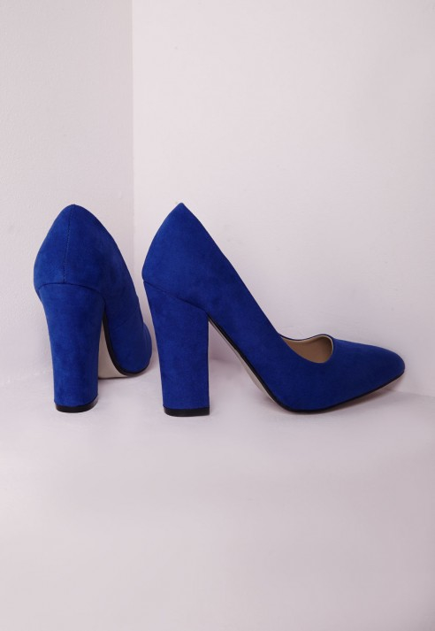 cobalt blue block heels
