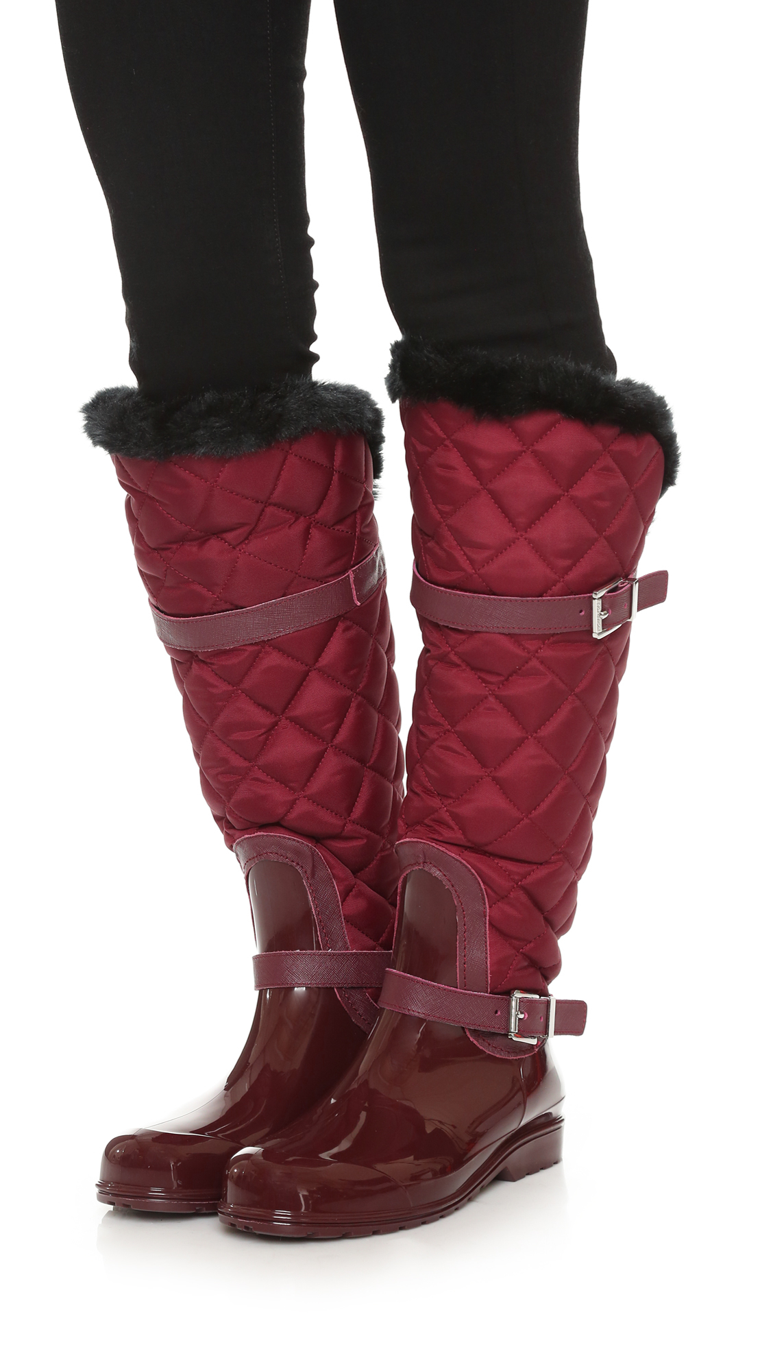 MICHAEL Michael Kors Fulton Quilted Rain Boots in Red | Lyst