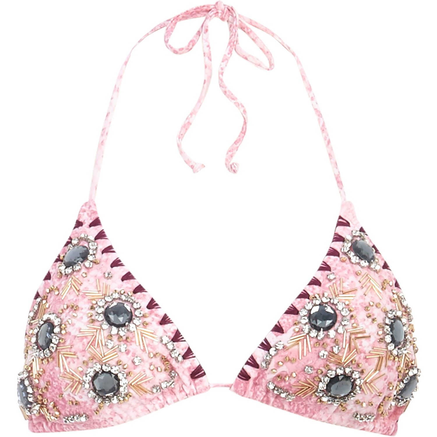 embellished bikini top