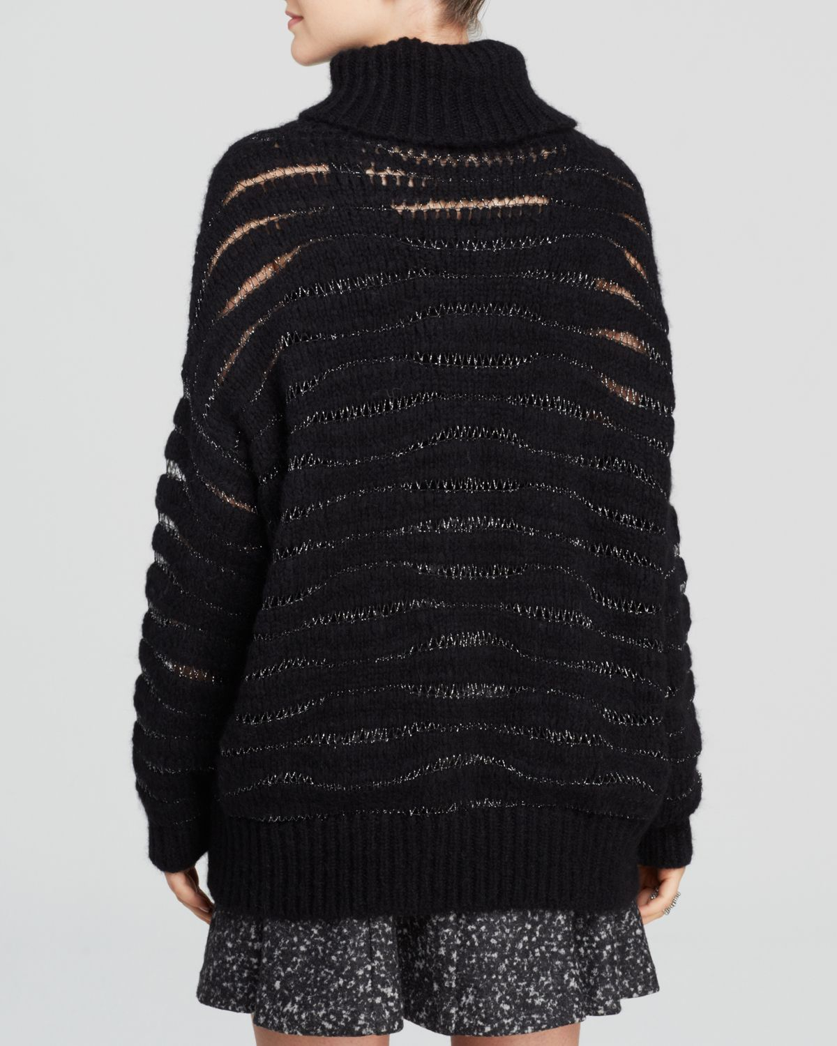 Nanette lepore Sweater - Sparkle Yarn Turtleneck in Black | Lyst