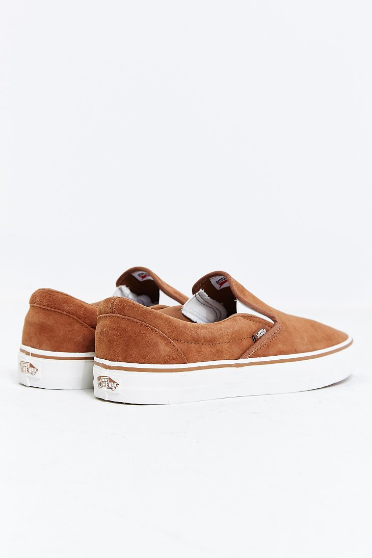 Vans Classic Suede Slip-on Sneaker in Tan (Brown) for Men - Lyst