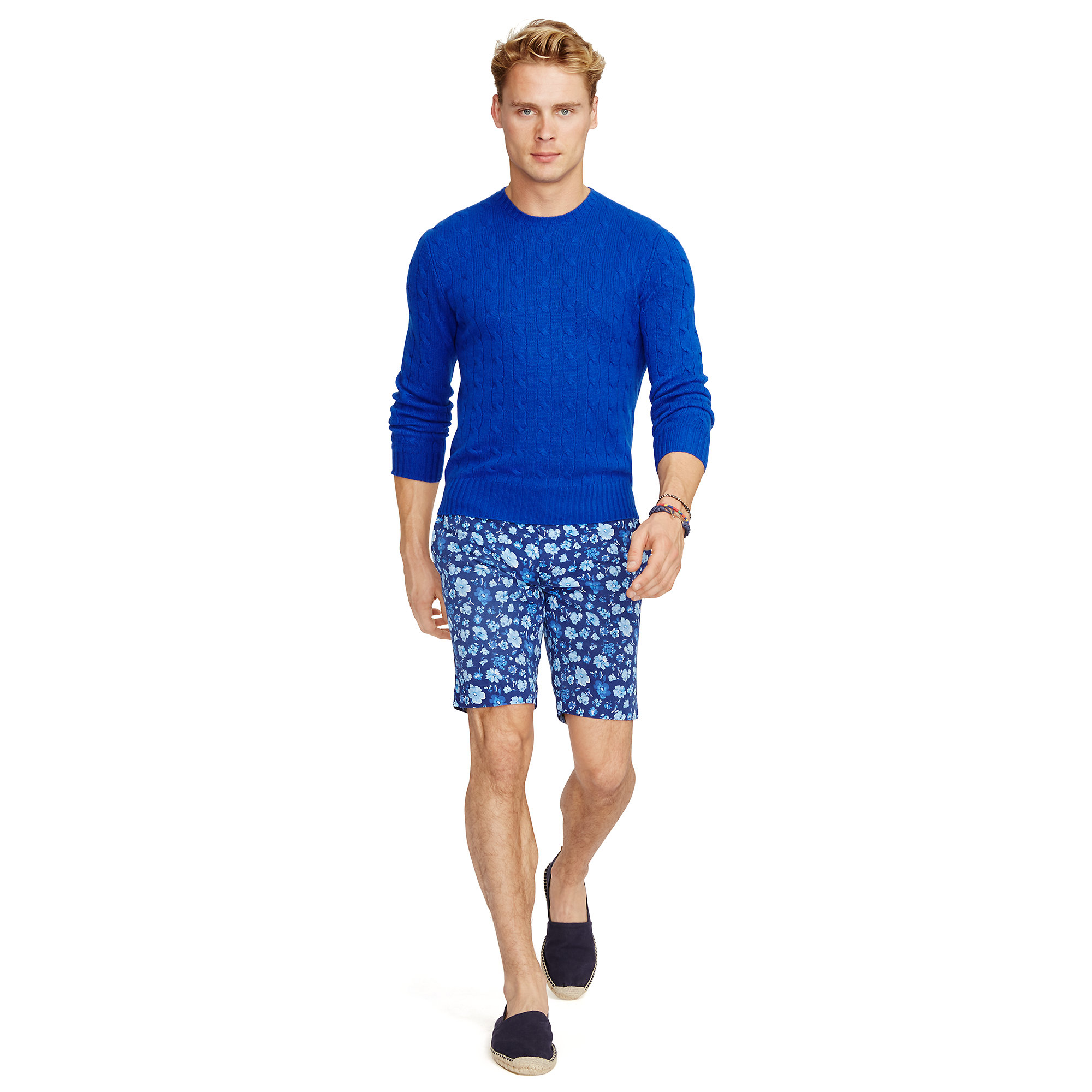 Polo ralph lauren Cable-knit Cashmere Sweater in Blue for Men | Lyst