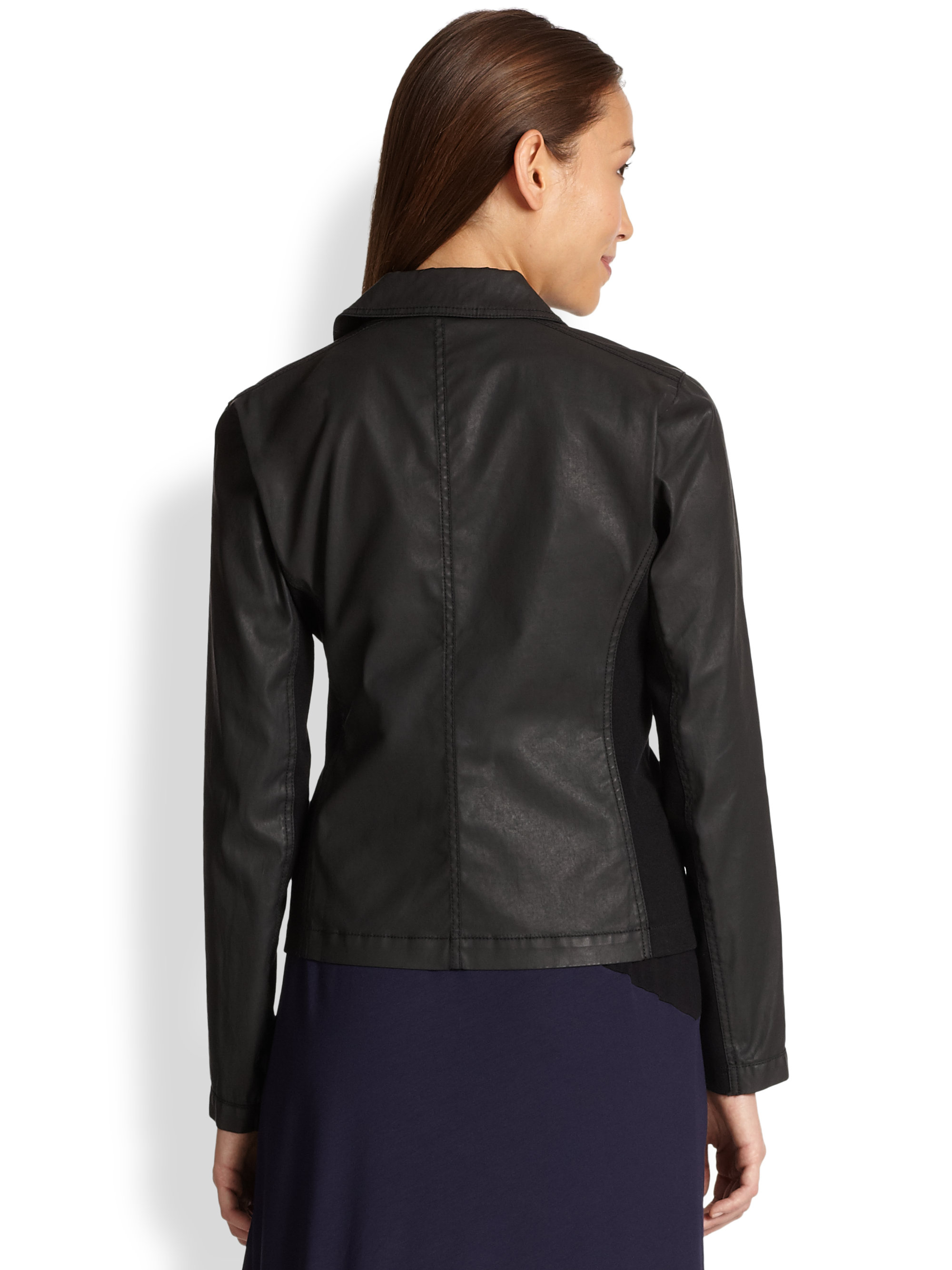 Eileen fisher waxed linen moto jacket Clearance