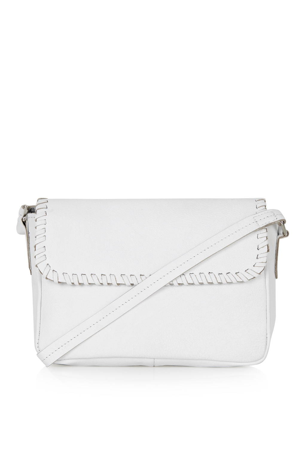 TOPSHOP Mini Leather Crossbody Bag in White - Lyst
