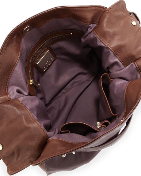 Kooba Flynn Twotone Shoulder Bag Plum in Brown (plum) | Lyst