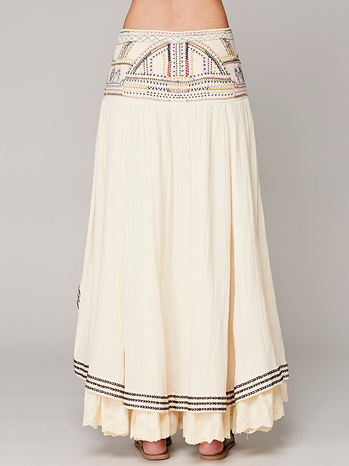 Womens Rises In The East Skirt in Ivory 