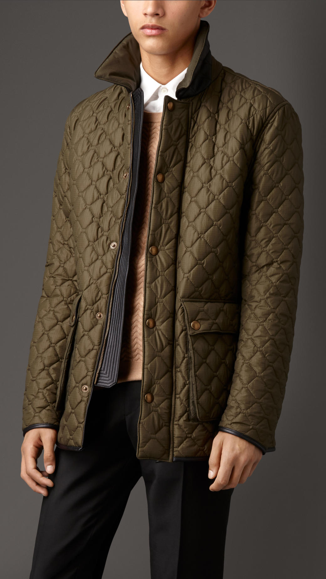 Burberry Military Quilt Field Jacket in Green for Men | Lyst
