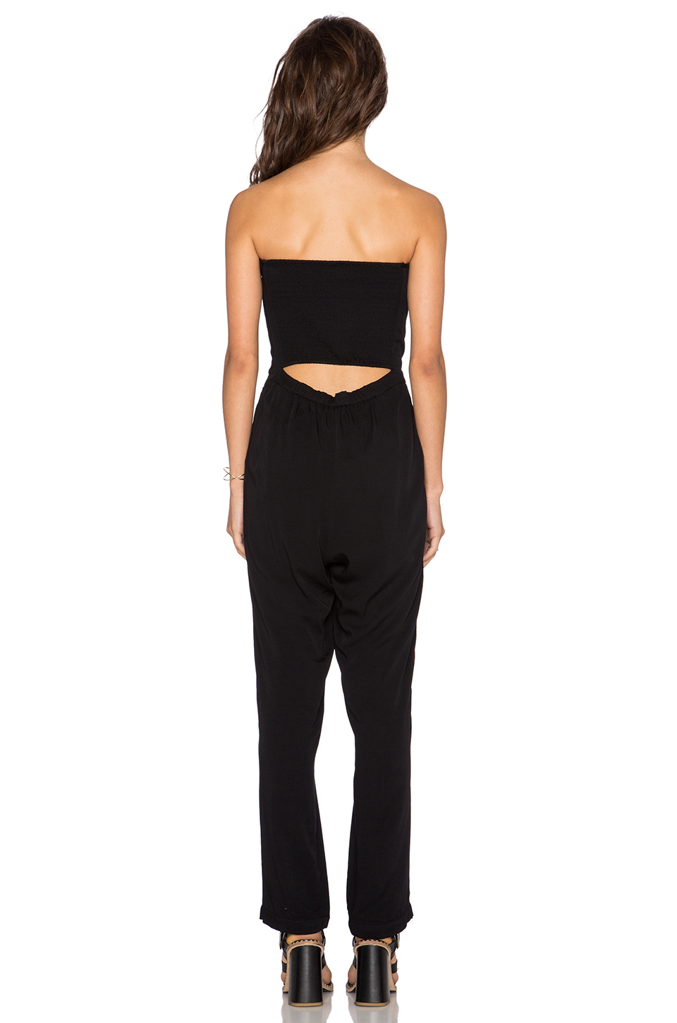 Lyst - 1.State Strapless Slim Jumpsuit in Black