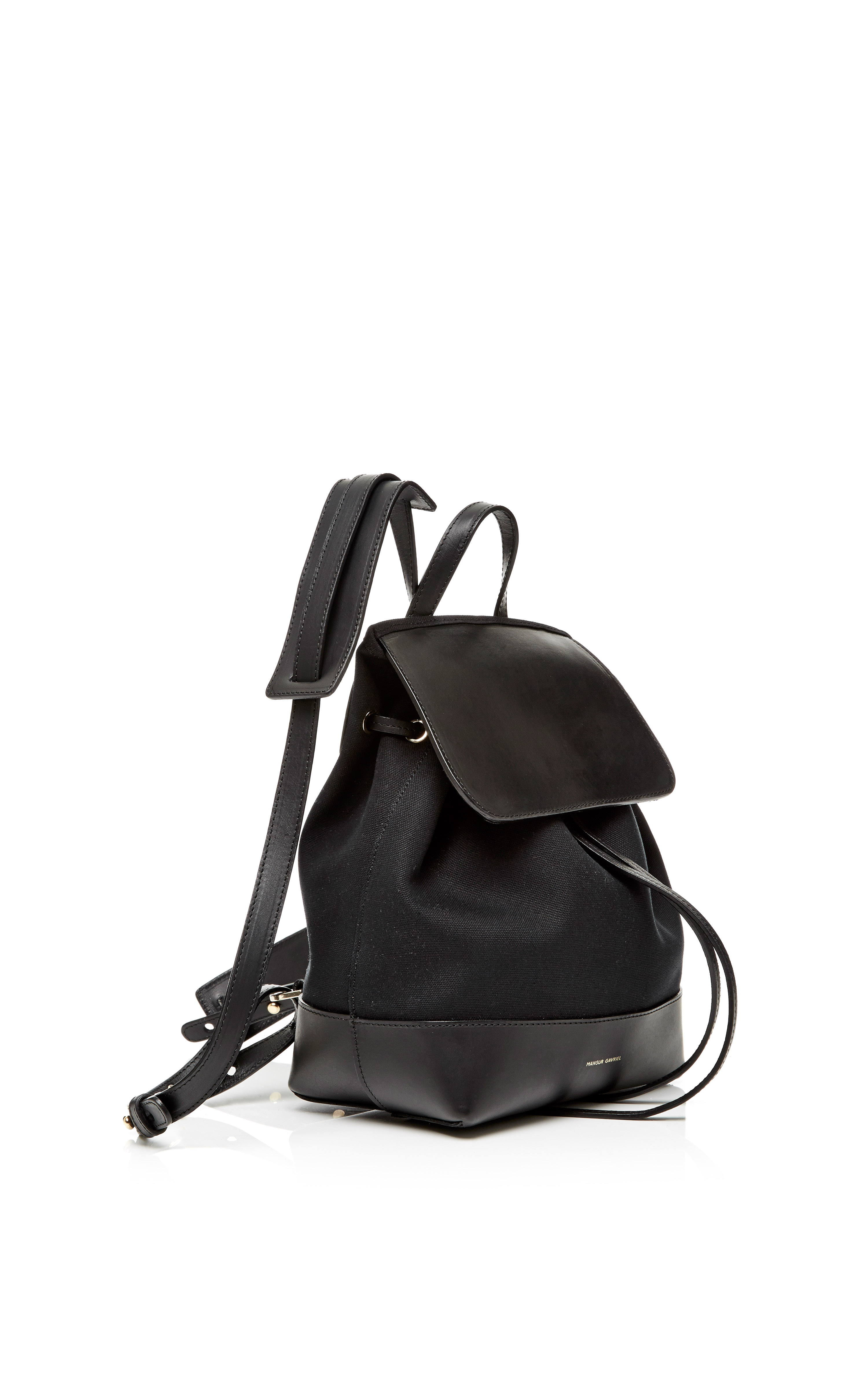 Lyst - Mansur Gavriel Canvas Mini Backpack in Black with Red Interior ...