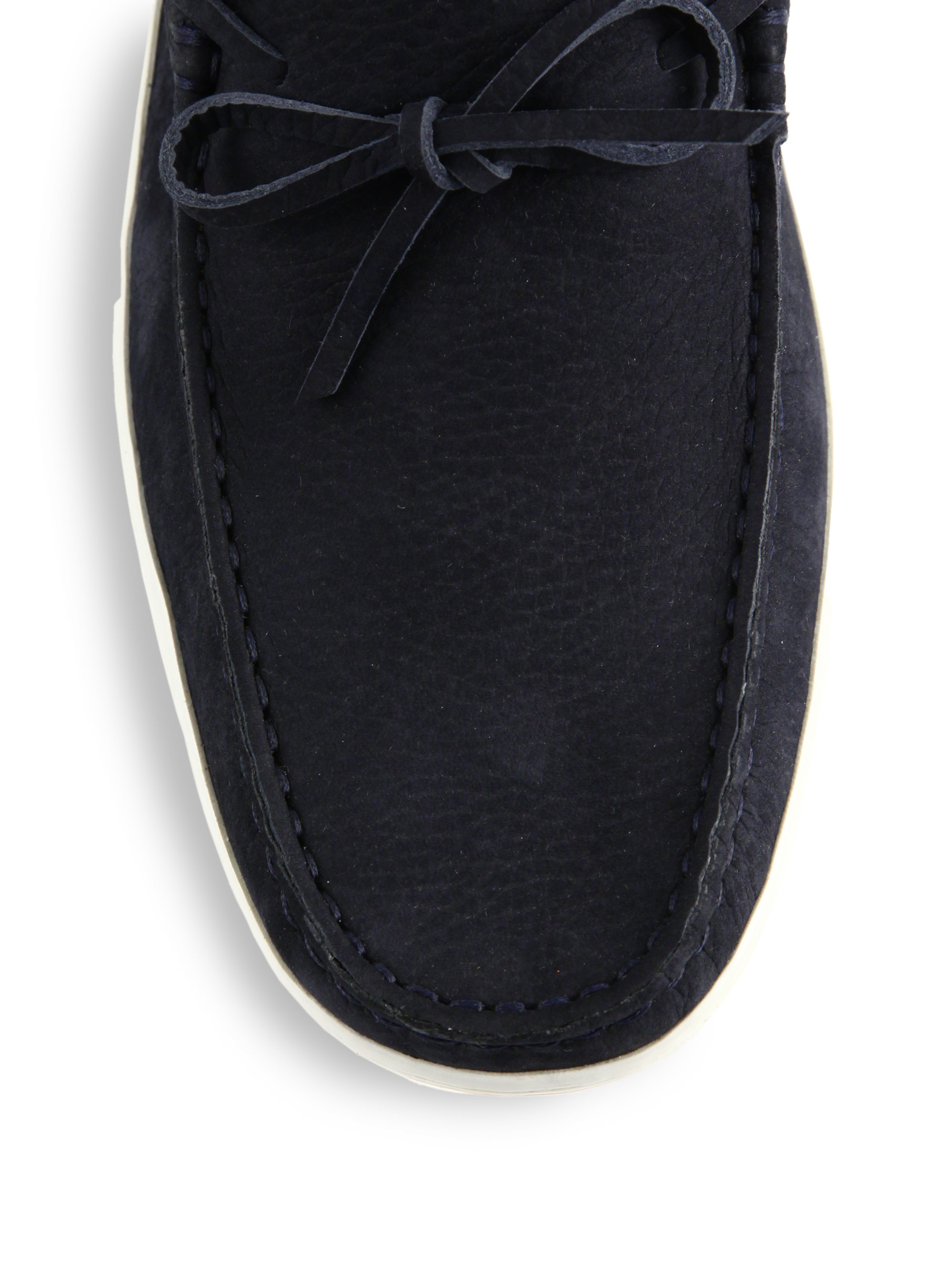 black suede boat shoes