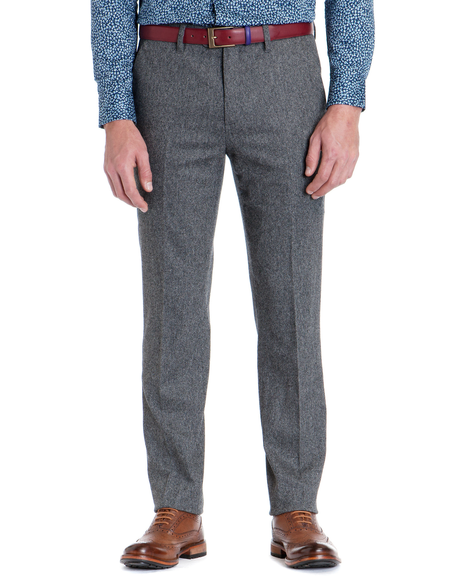Lyst Ted Baker Fortero Wool Trousers in Gray for Men