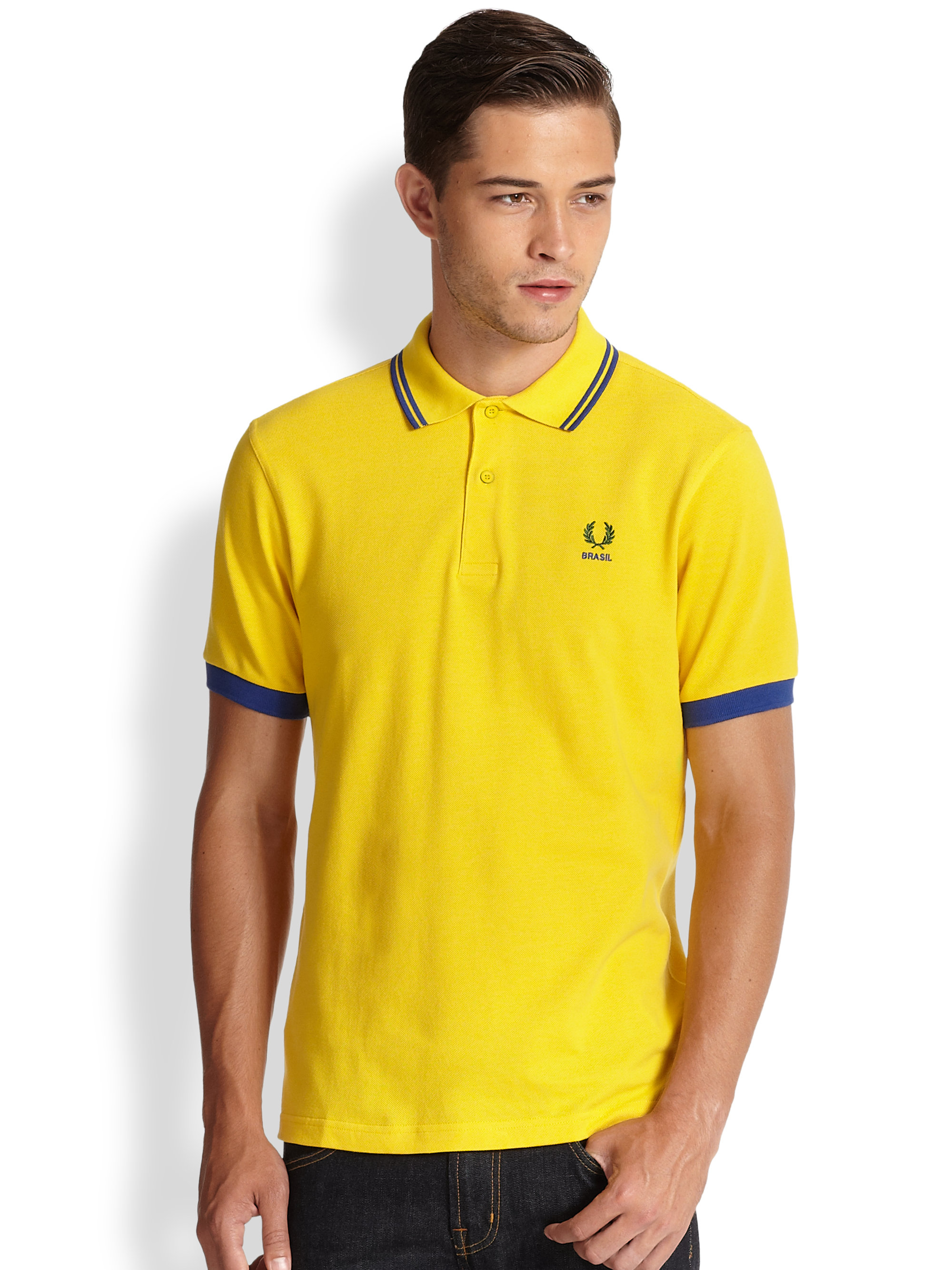 Fred Perry Brazil World Cup Polo in Yellow for Men - Lyst
