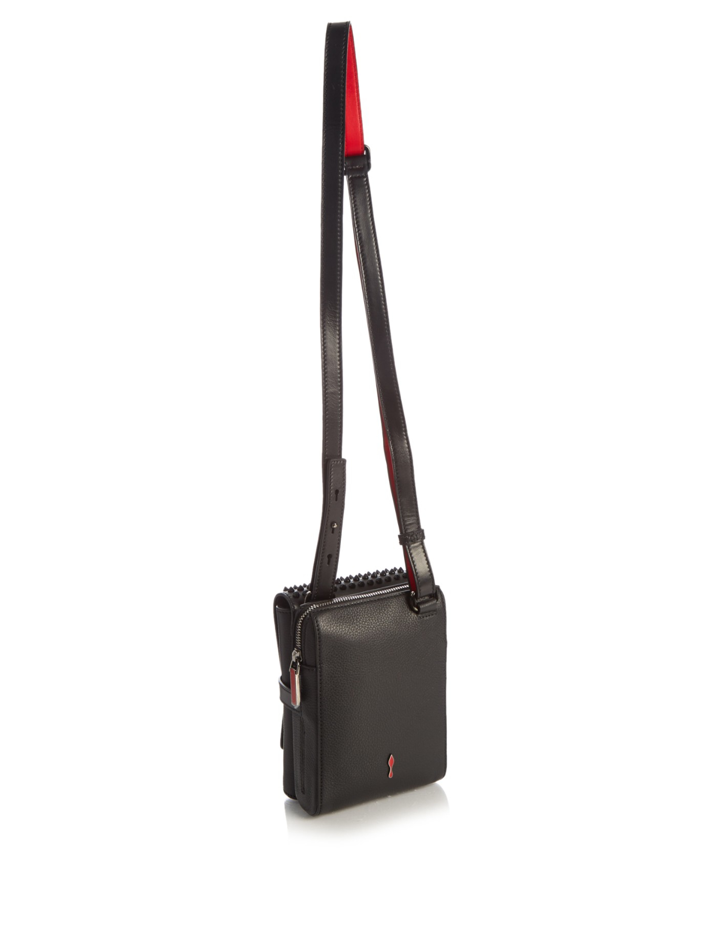 Christian Louboutin Bench Spikes Leather Messenger Bag in Black for Men |  Lyst