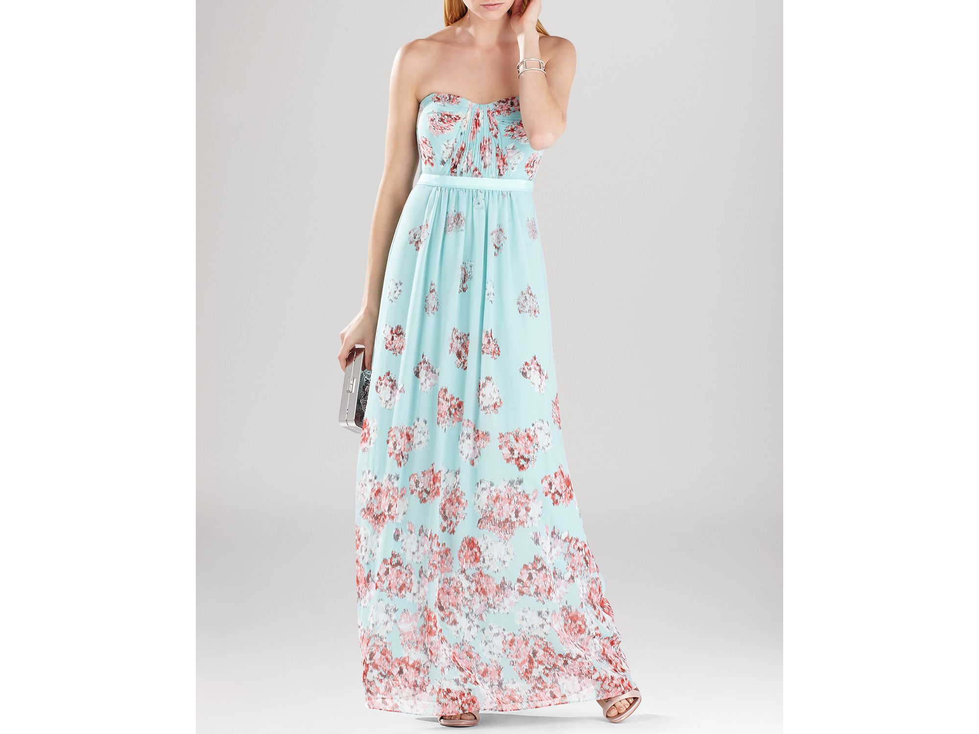 bcbg floral gown