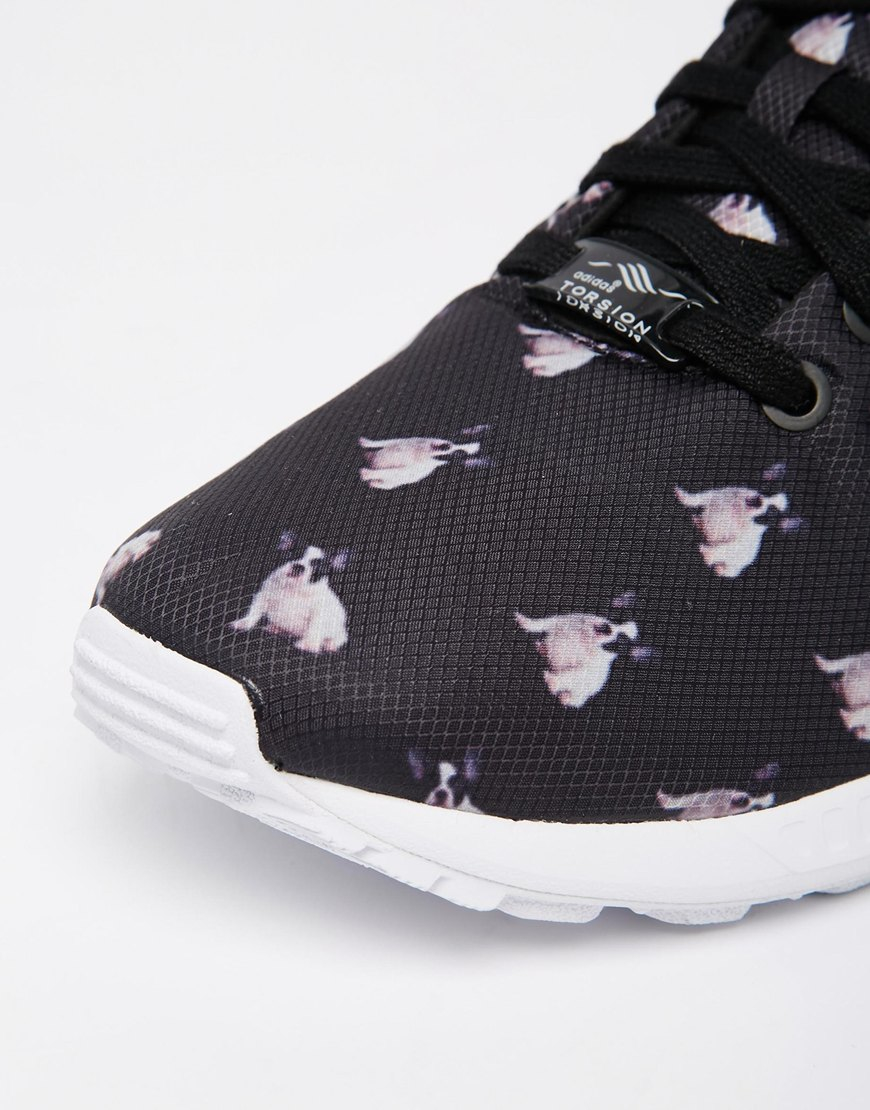 adidas Originals French Bull Dog-Print Mesh Sneakers in Black | Lyst