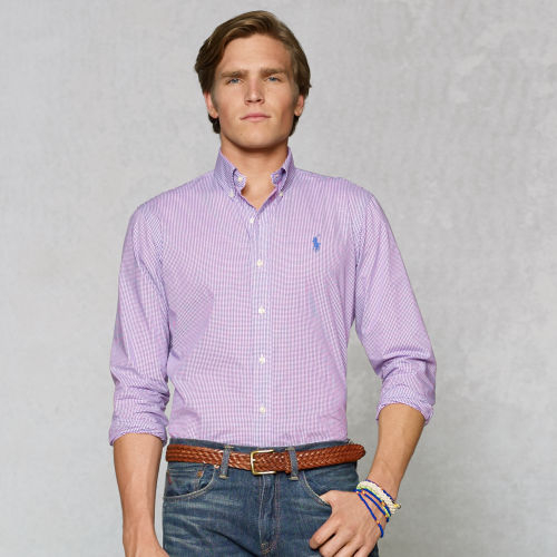 ralph lauren purple check shirt