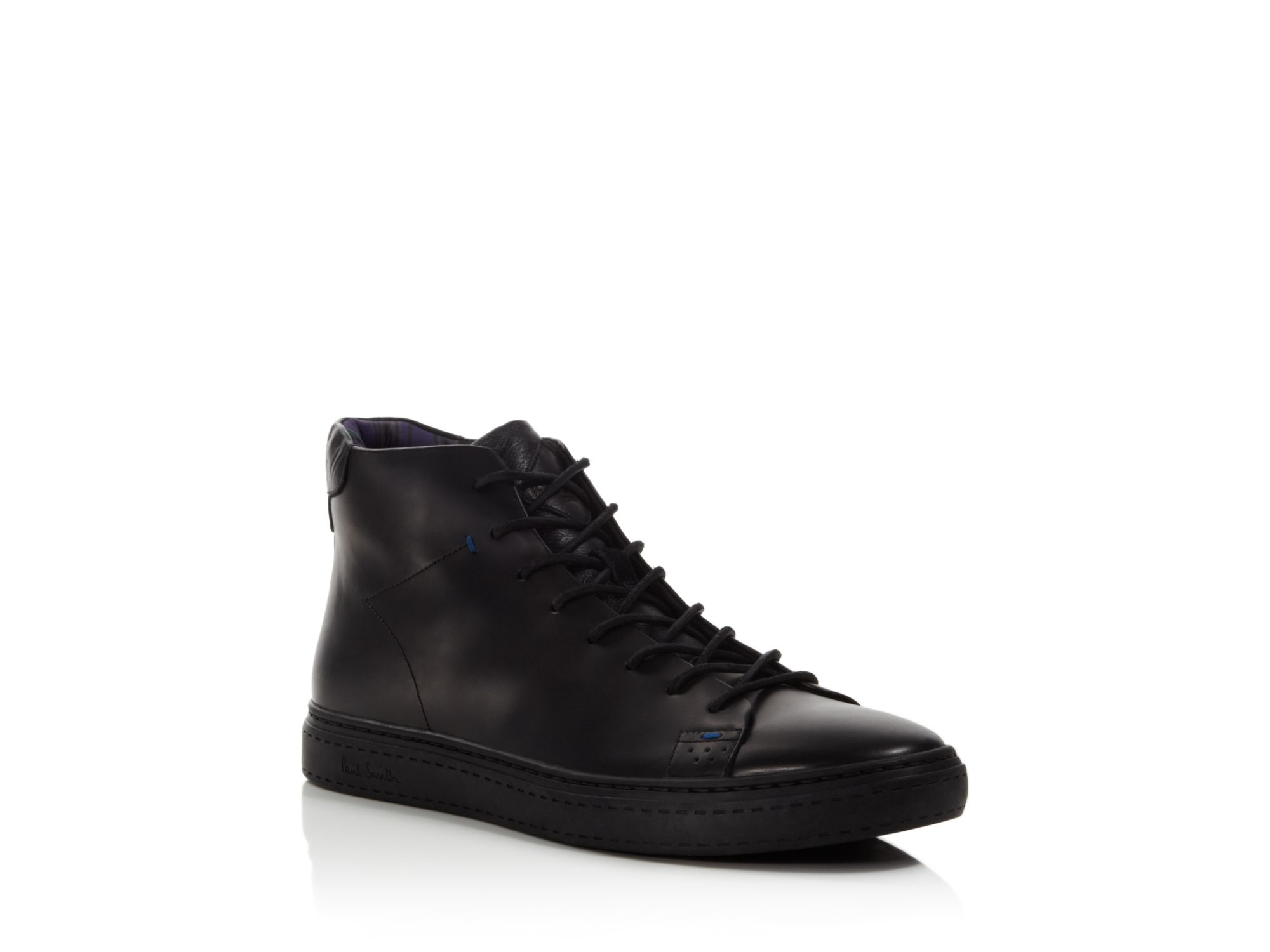 high top black leather sneakers