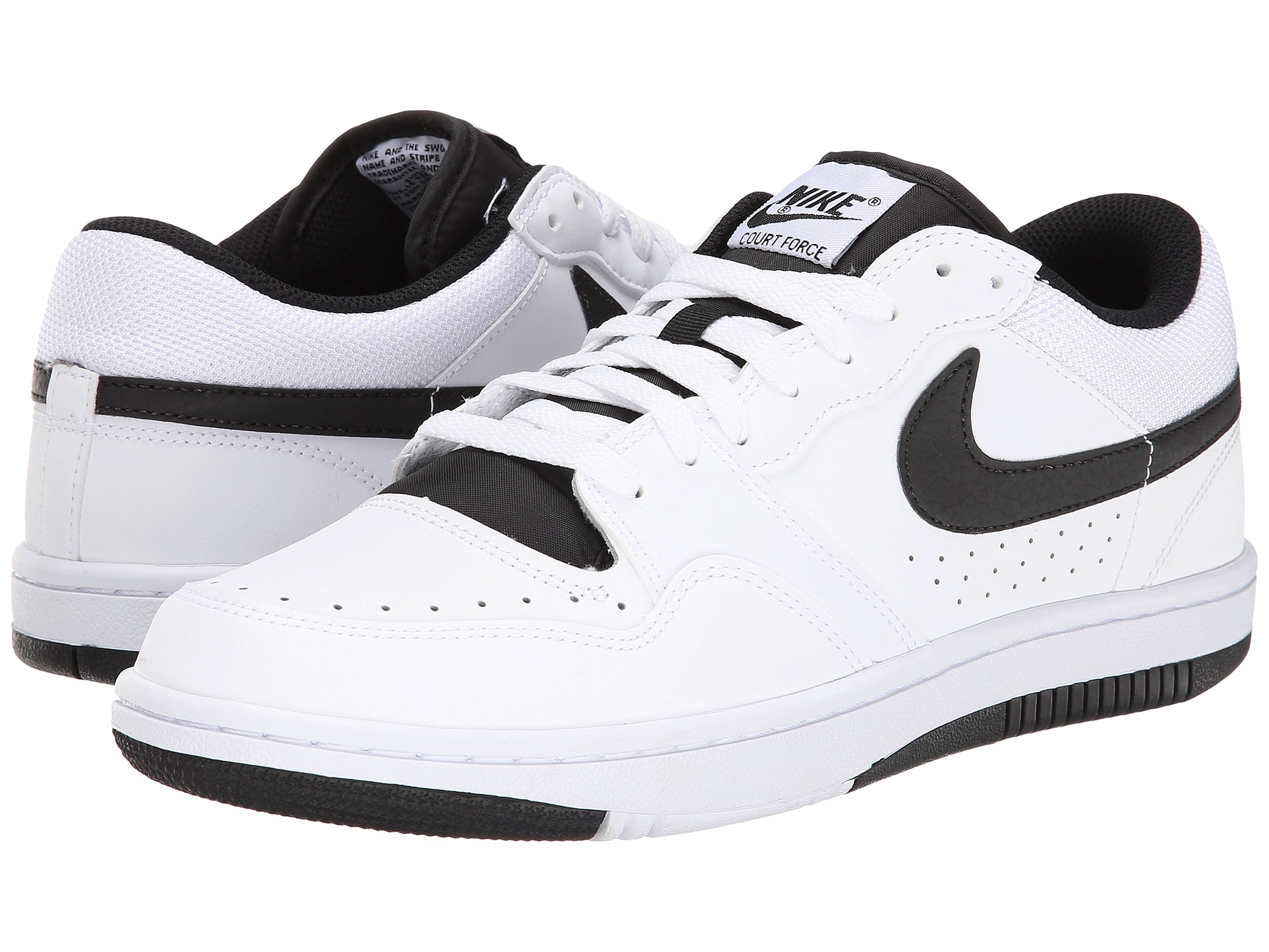 Nike Court Force Low in White/Black (White) - Lyst