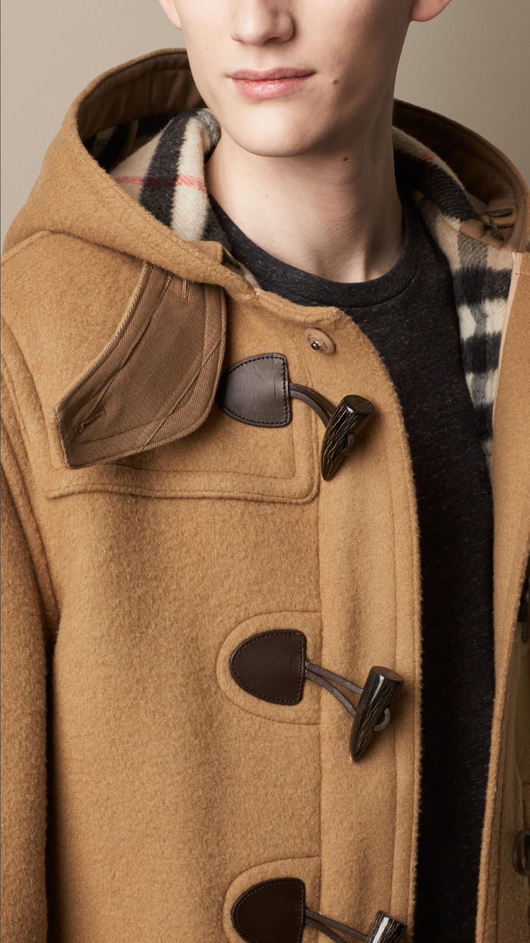 Burberry Oversize Wool Duffle Coat in Natural for Men | Lyst