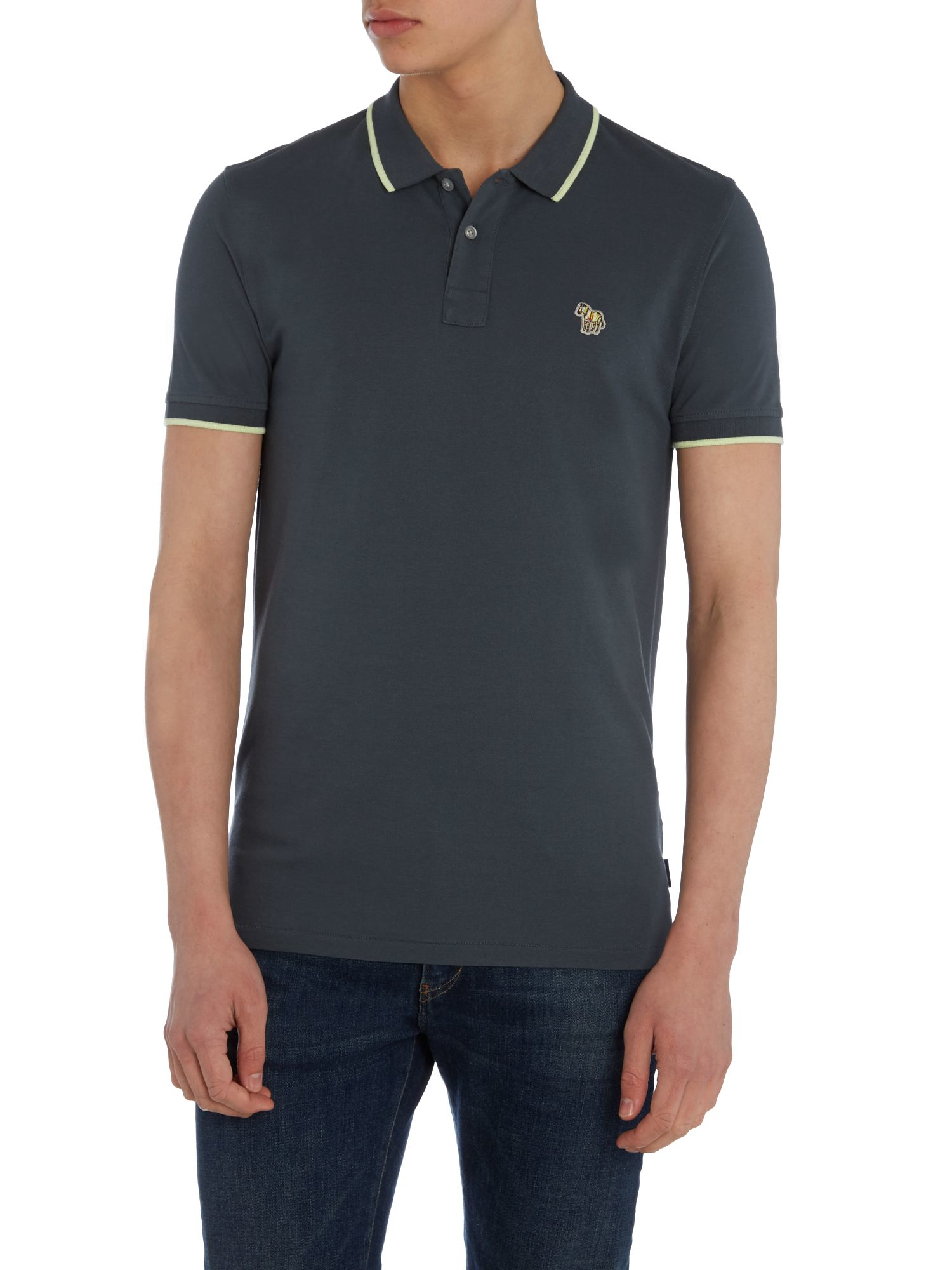 Paul smith Zebra Polo Shirt in Gray for Men | Lyst