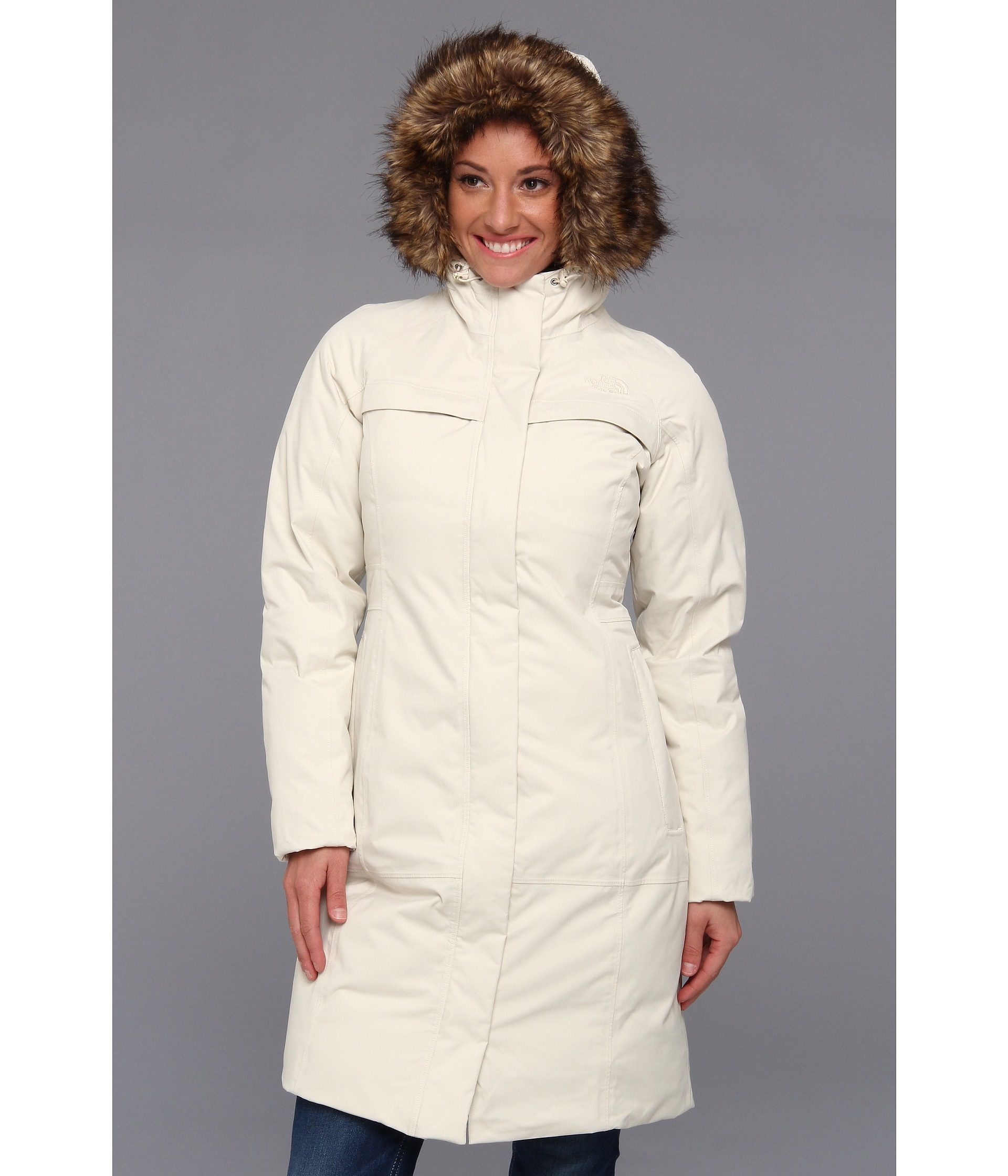 the north face white parka
