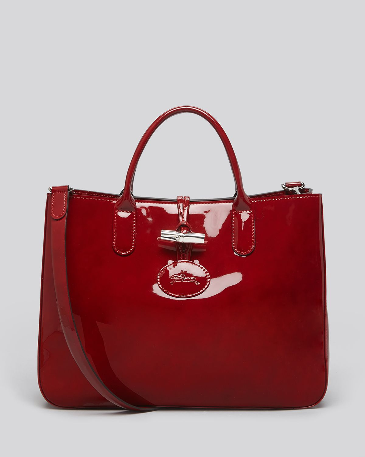 Longchamp Tote Medium Roseau Box in Red - Lyst