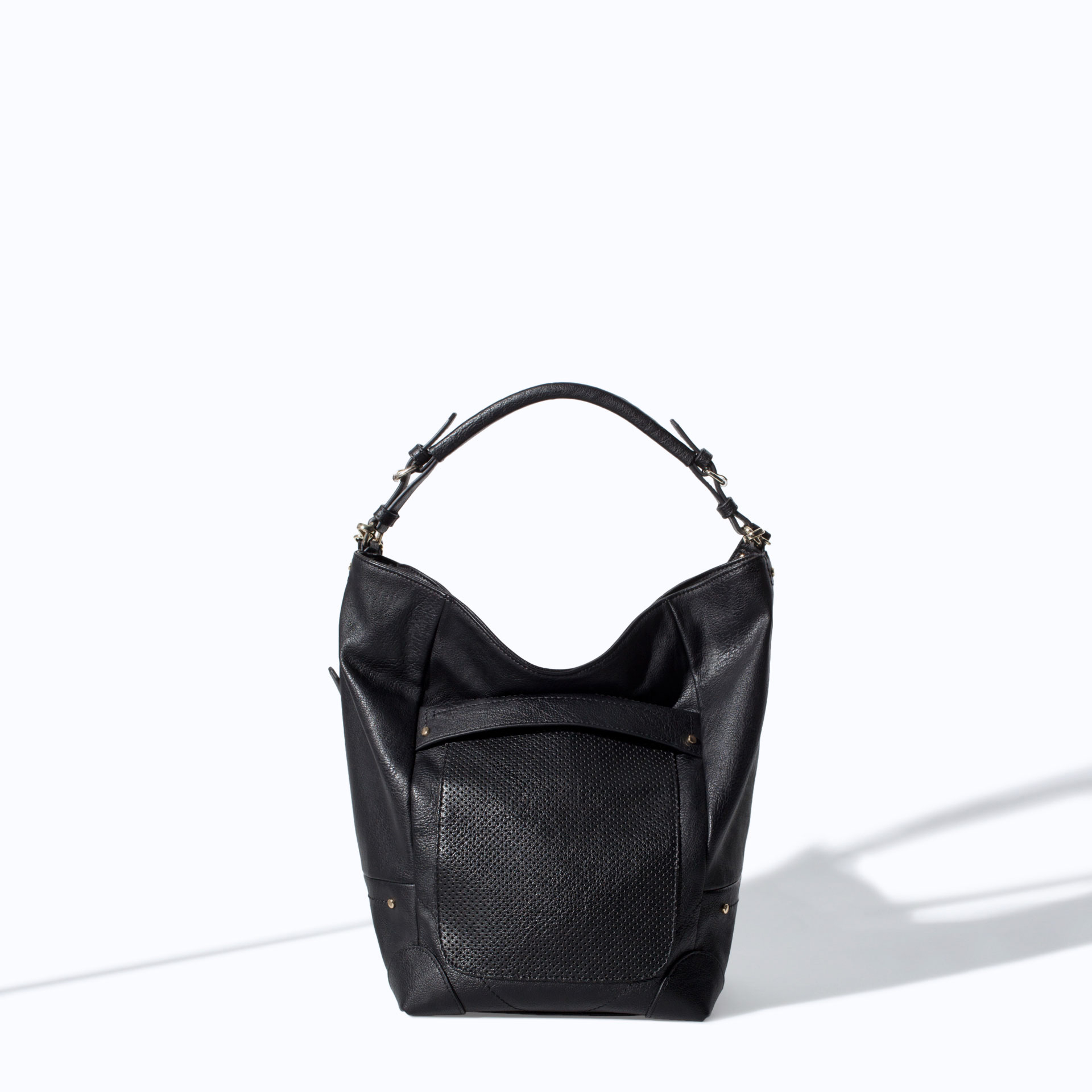 Zara Perforated Bucket Bag in Black Lyst